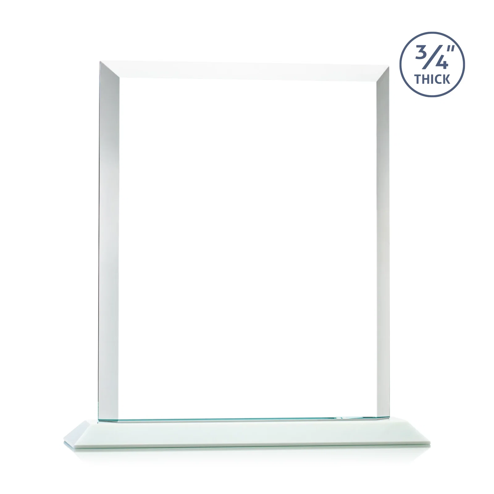 Custom engraved Three-Quarter-Inch Starfire Rectangle with Bevel-Framed Window, awards for graduation ceremonies