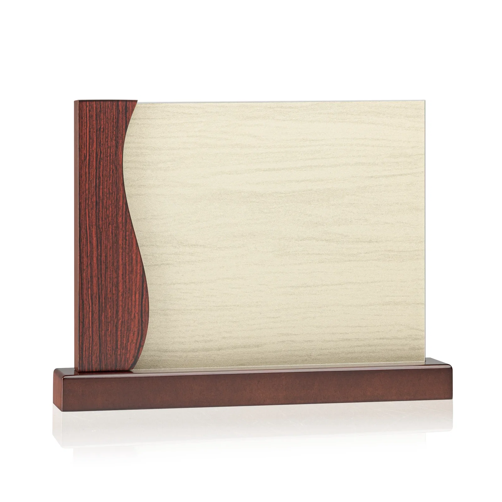 Custom Acrylic Panel Award in Rosewood or White Frame for dealer and partner awards