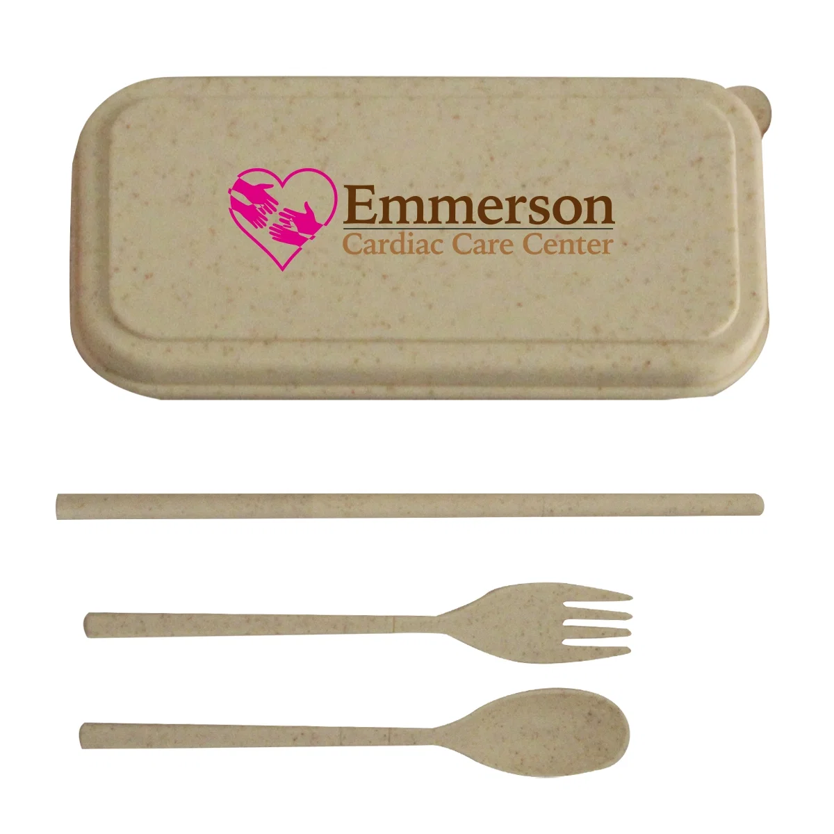 Blue cutlery set closed inside its slim travel case