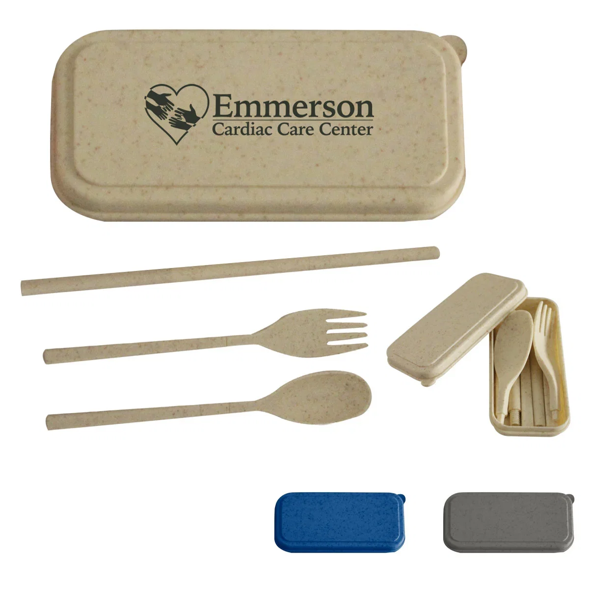 Three piece travel cutlery set with matching carry case