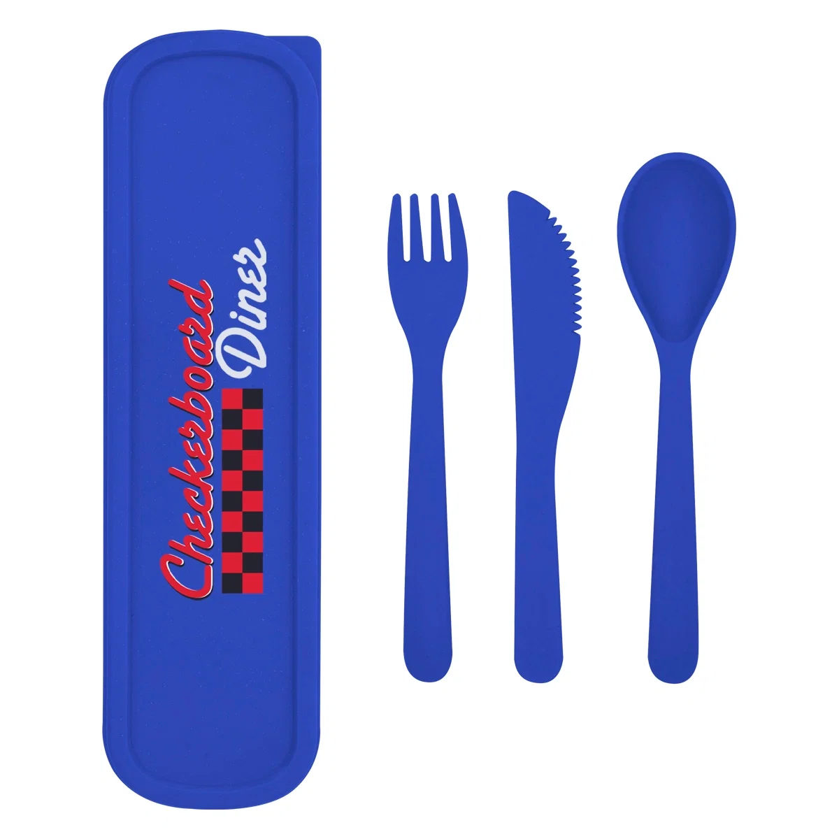 Reusable utensil set packed in a slim eight inch box