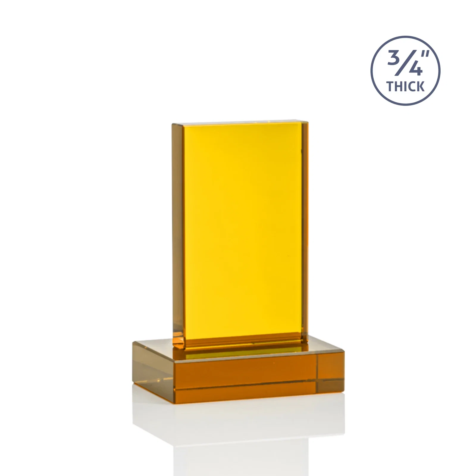 Personalized Clear Optical Crystal Tower Award on Thick Matching Base, with your logo for team milestone celebrations