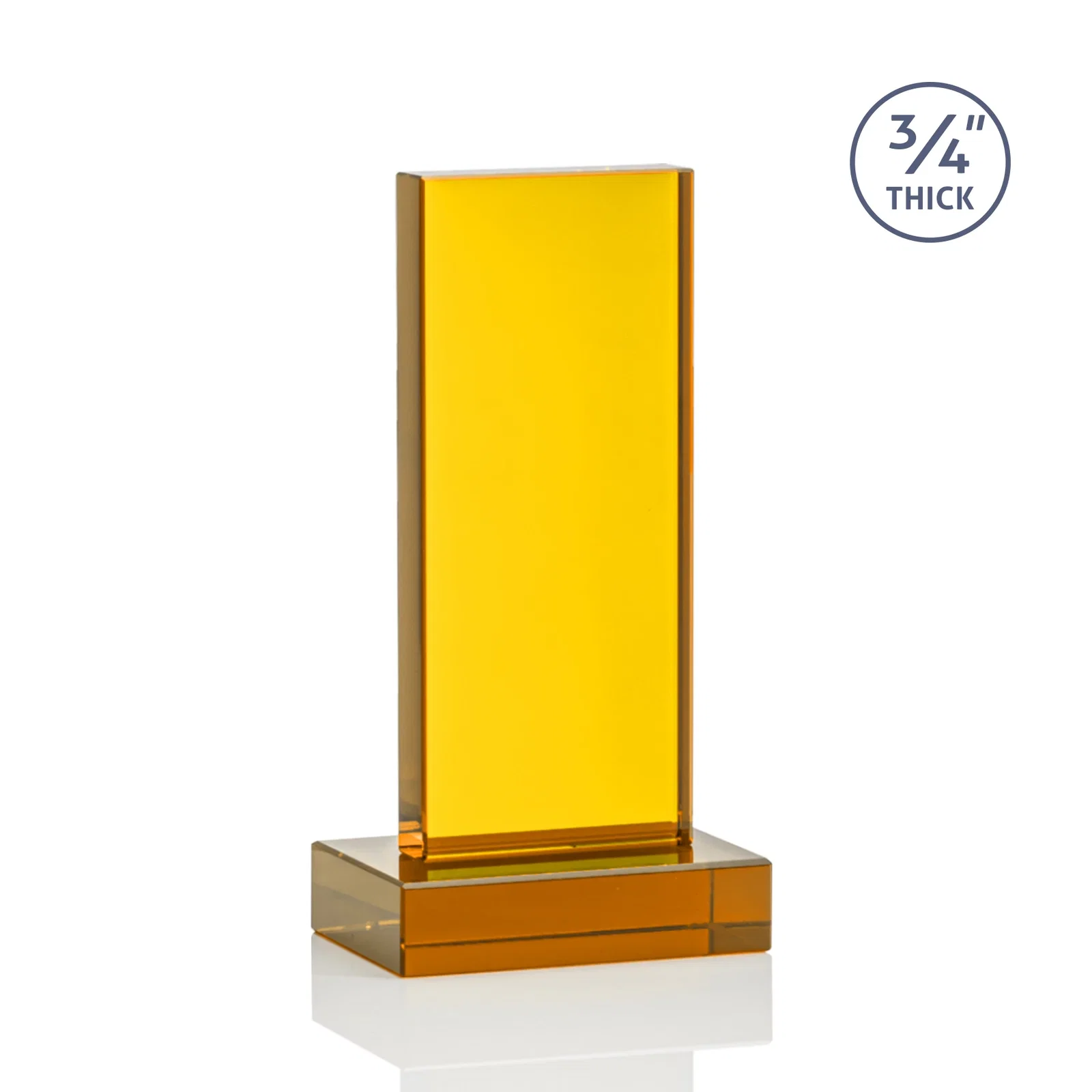 Personalized Clear Optical Crystal Tower Award on Thick Matching Base, with your logo for graduation ceremonies