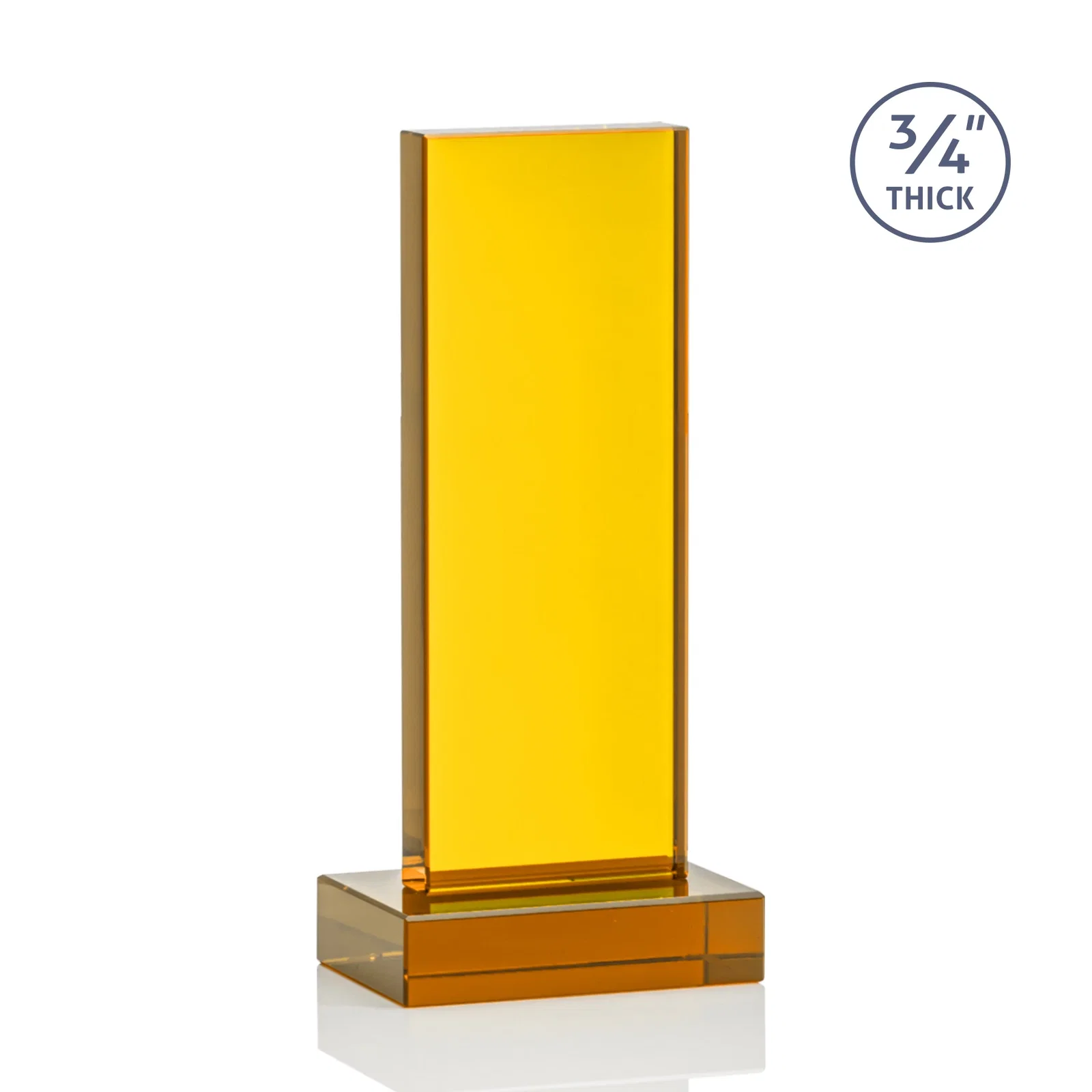 Personalized Clear Optical Crystal Tower Award on Thick Matching Base, with your logo for safety achievement programs