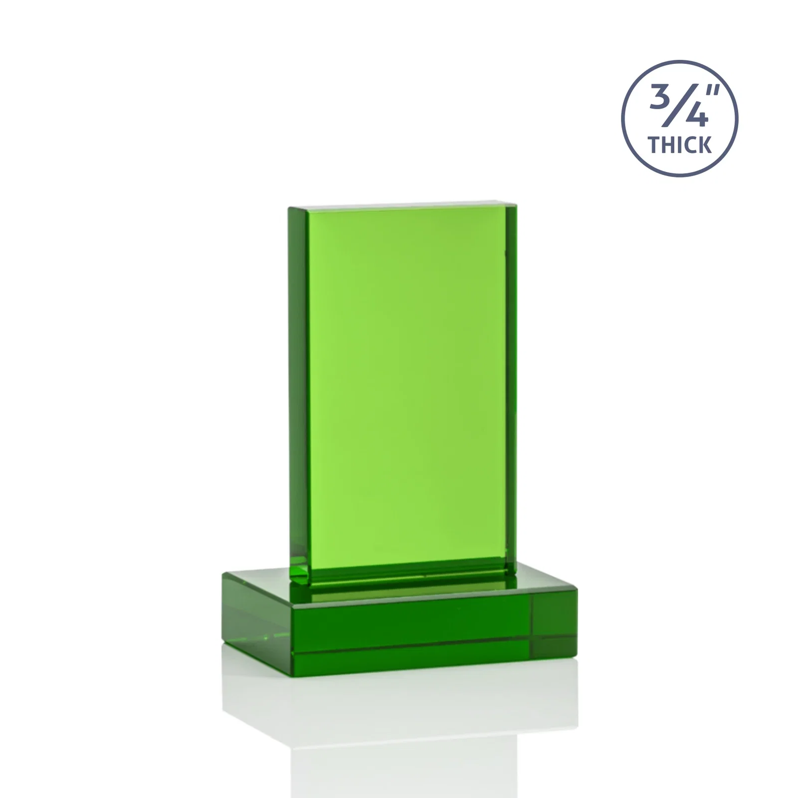 Personalized Clear Optical Crystal Tower Award on Thick Matching Base, with your logo for dealer and partner awards