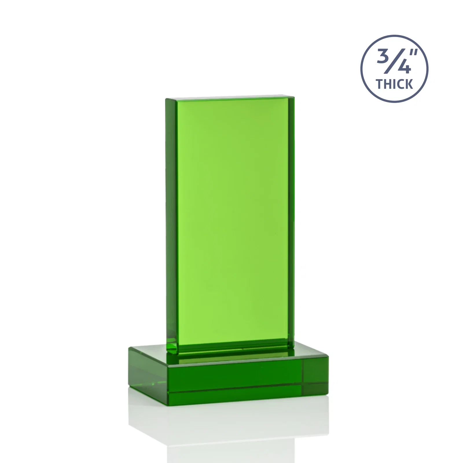Personalized Clear Optical Crystal Tower Award on Thick Matching Base, with your logo for company anniversary events