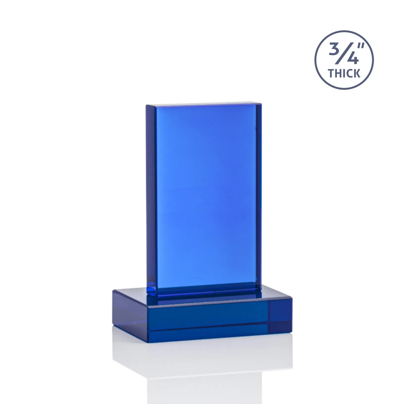 Promotional Clear Optical Crystal Tower Award on Thick Matching Base, with your logo for safety achievement programs