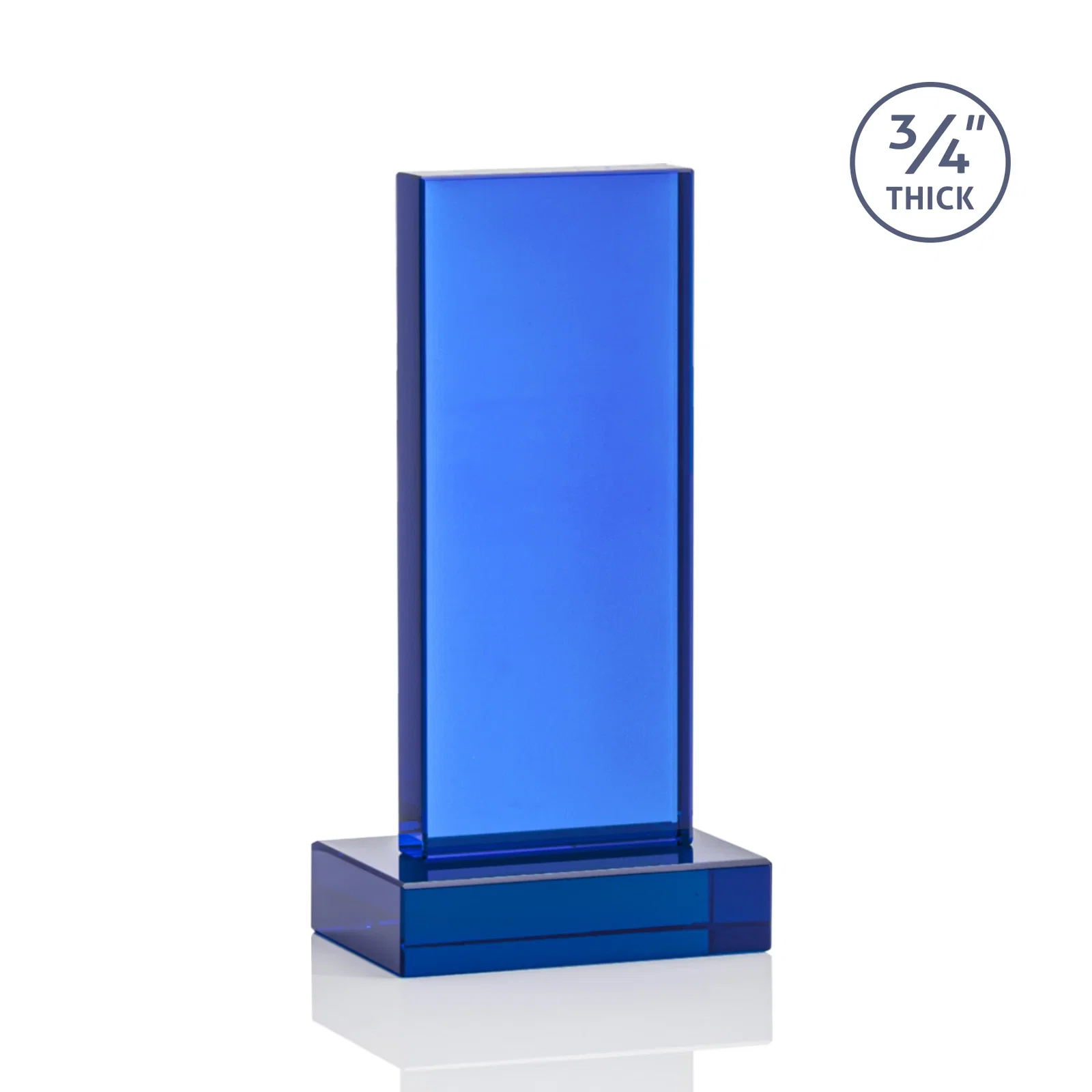 Promotional Clear Optical Crystal Tower Award on Thick Matching Base, with your logo for dealer and partner awards