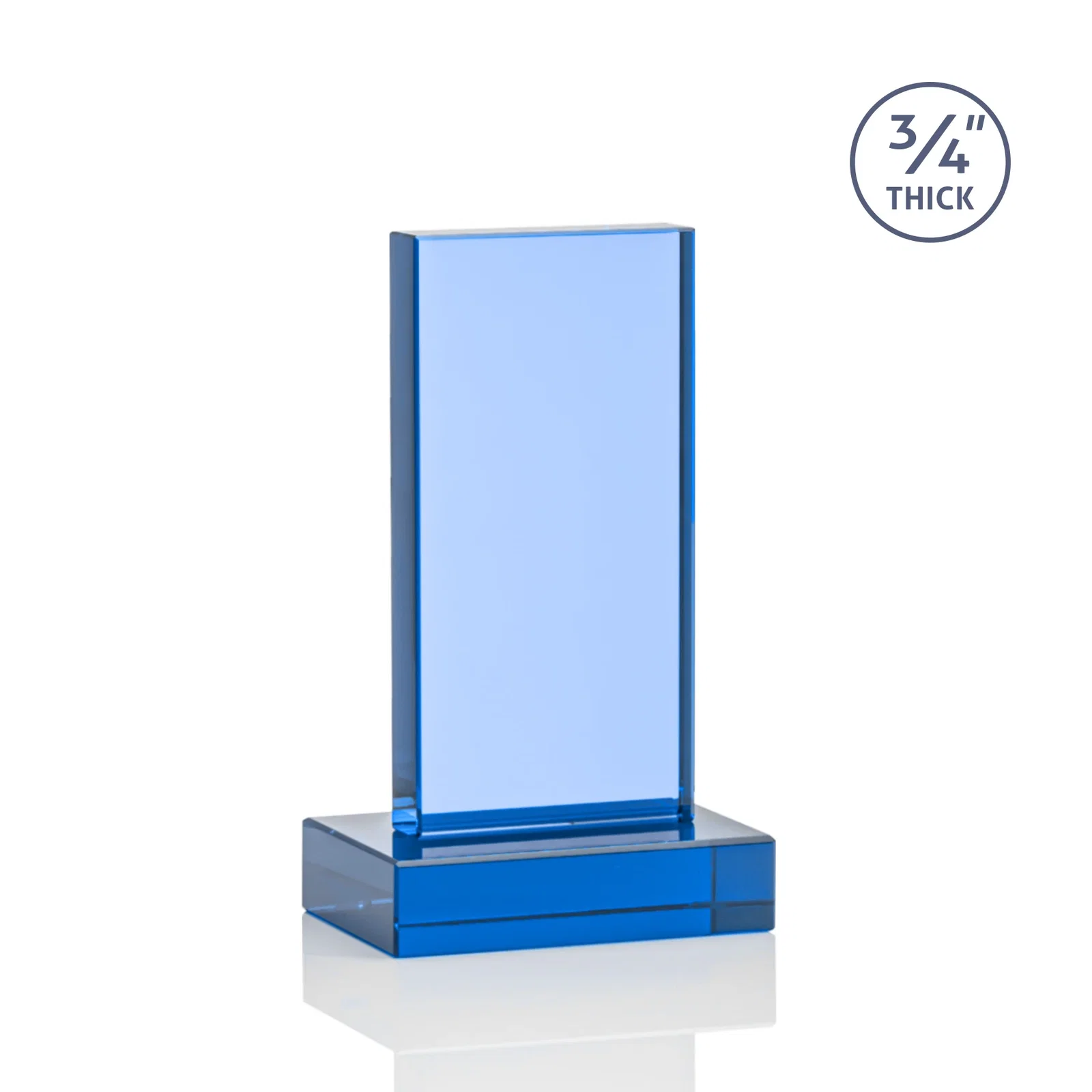 Branded Clear Optical Crystal Tower Award on Thick Matching Base, with your logo for graduation ceremonies