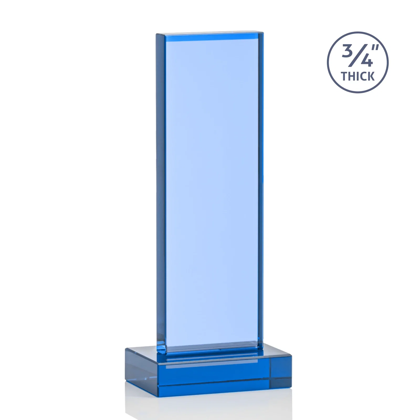 Branded Clear Optical Crystal Tower Award on Thick Matching Base, with your logo for dealer and partner awards
