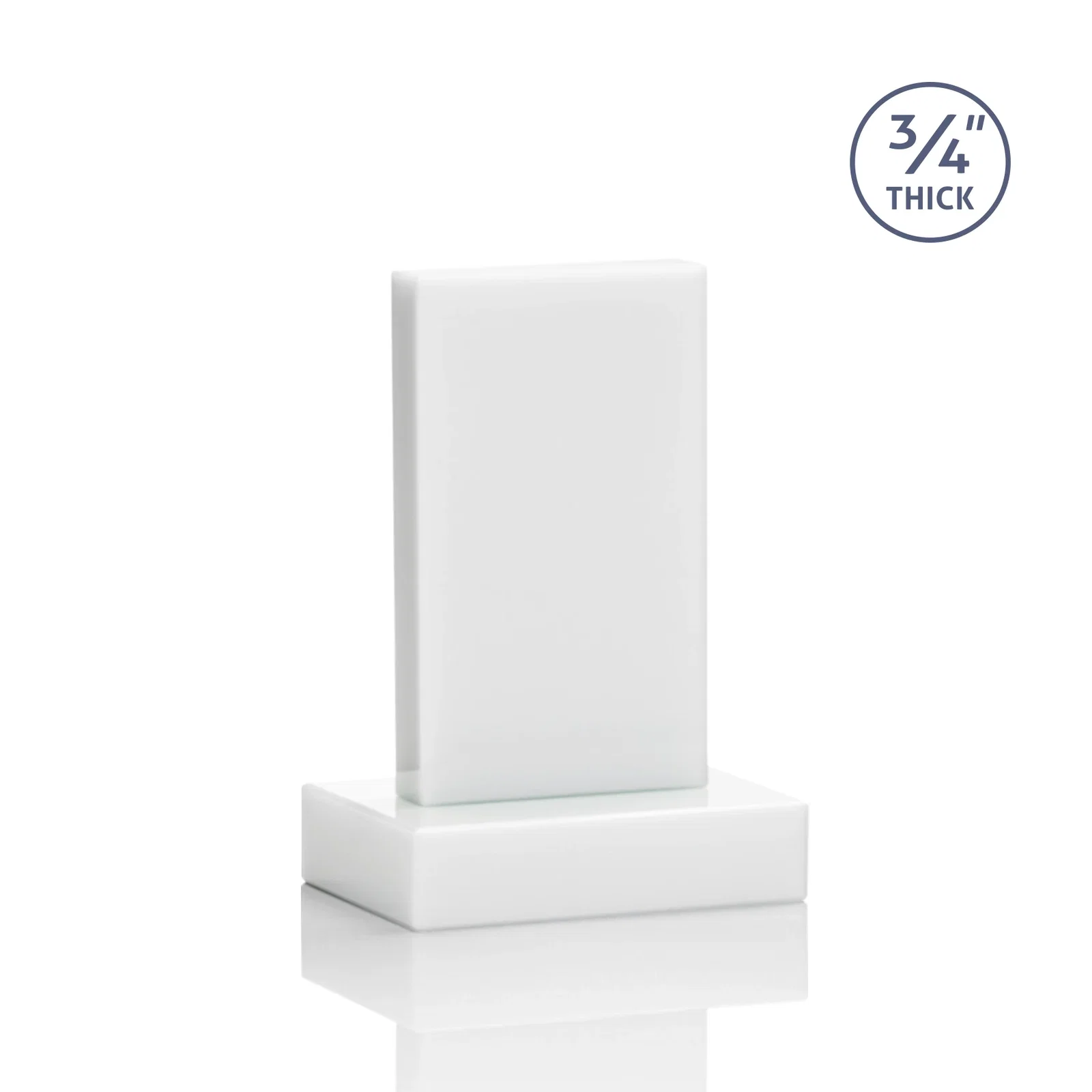 Branded Clear Optical Crystal Tower Award on Thick Matching Base, with your logo for company anniversary events