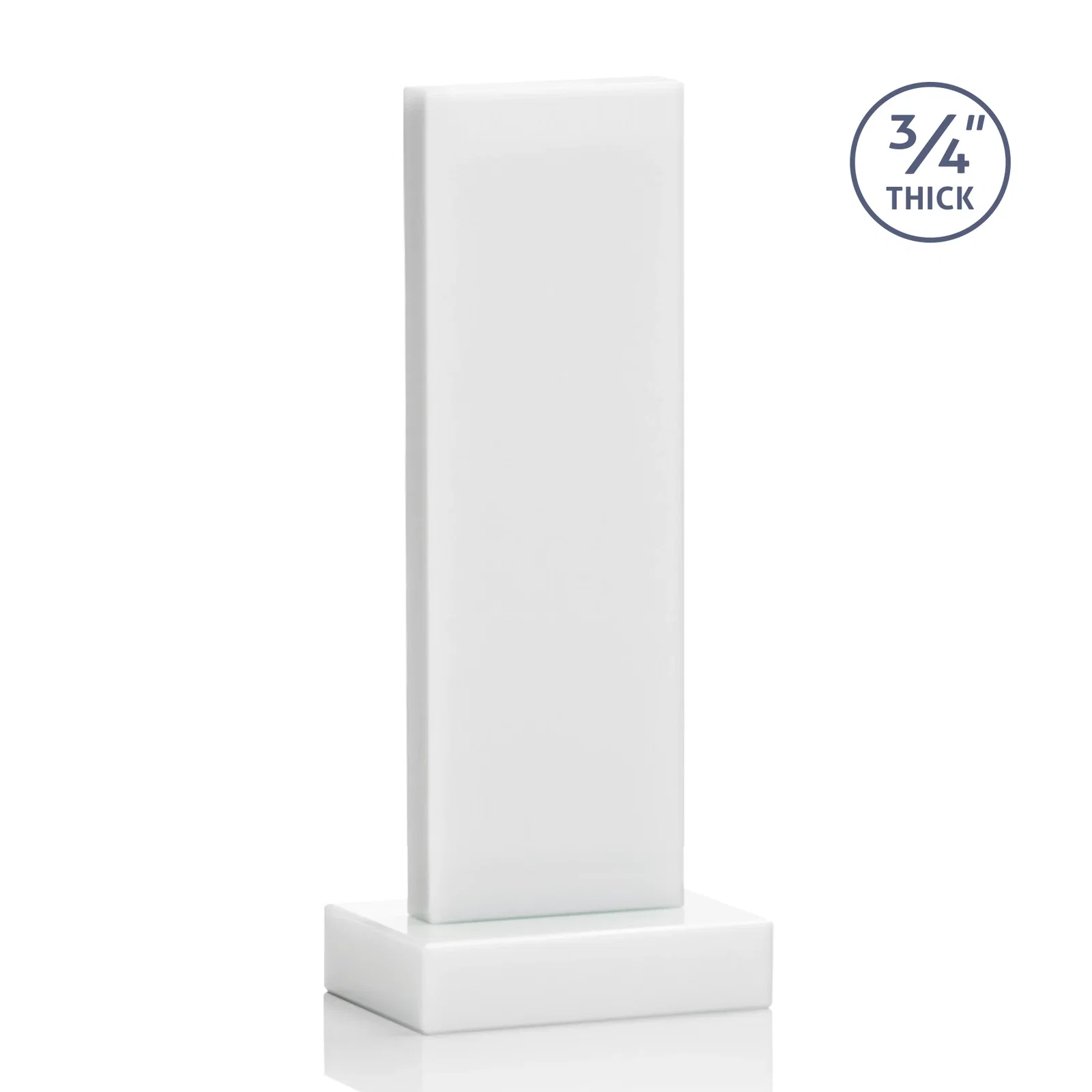 Custom printed Clear Optical Crystal Tower Award on Thick Matching Base, with your logo for sales achievement awards