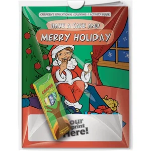 Have a Safe & Merry Holiday Coloring Book & Crayons Combo Pack (Imprinted Crayons)