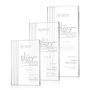 Tall Acrylic Rectangle Award With Stepped Edge on One Side