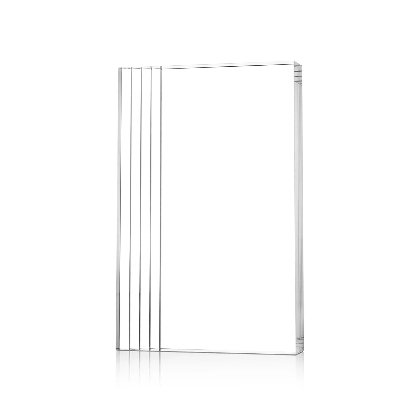 Promotional Tall Acrylic Rectangle Award With Stepped Edge on One Side for corporate award ceremonies