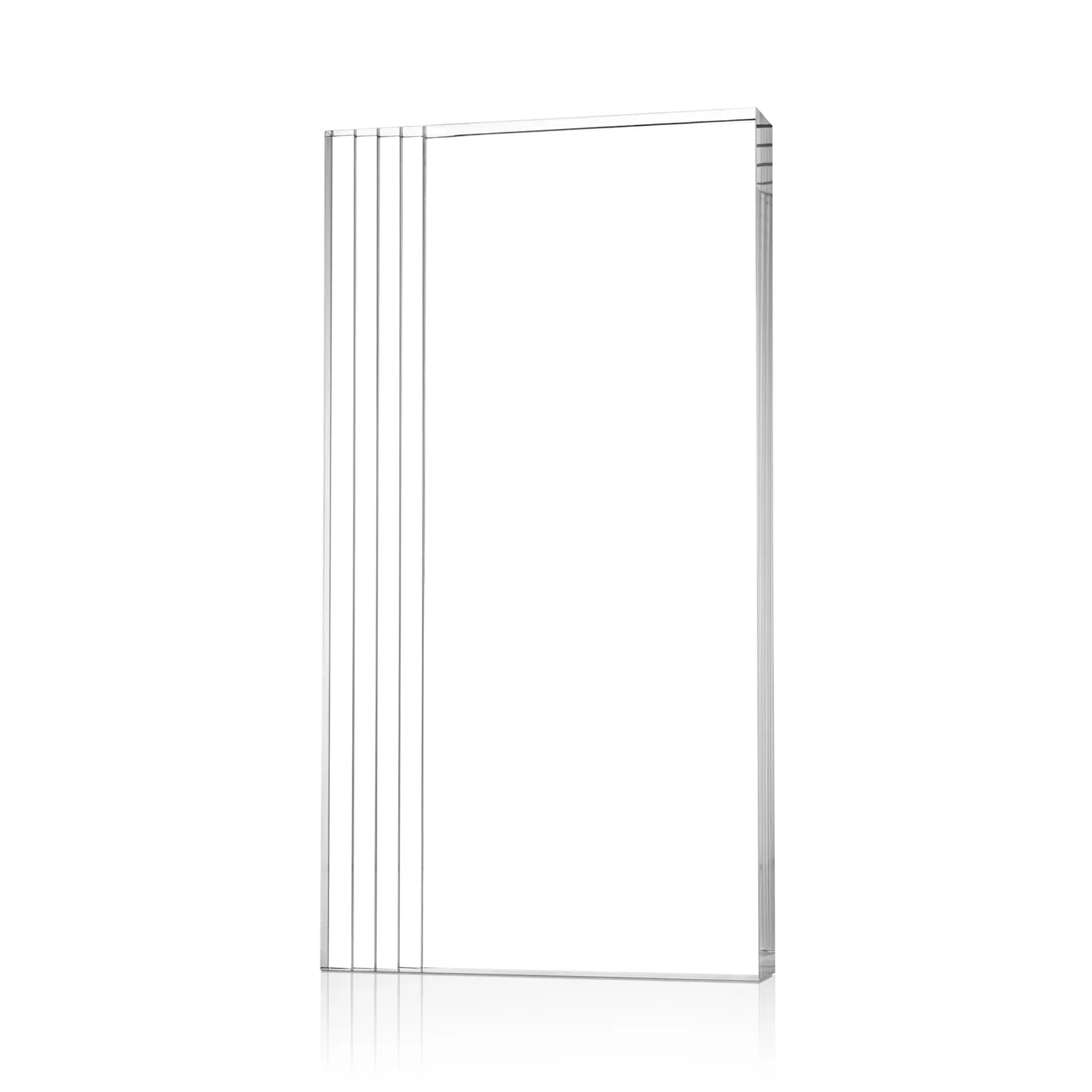 Promotional Tall Acrylic Rectangle Award With Stepped Edge on One Side for service anniversary gifts