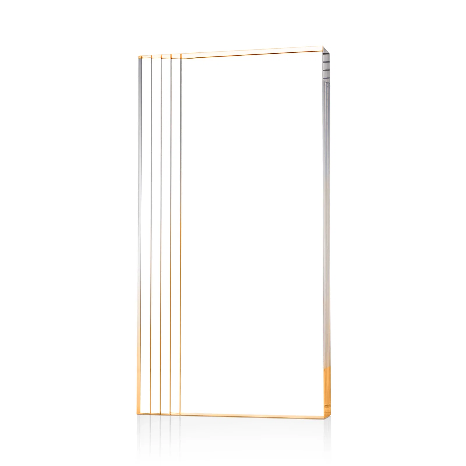 Promotional Tall Acrylic Rectangle Award With Stepped Edge on One Side for team milestone celebrations