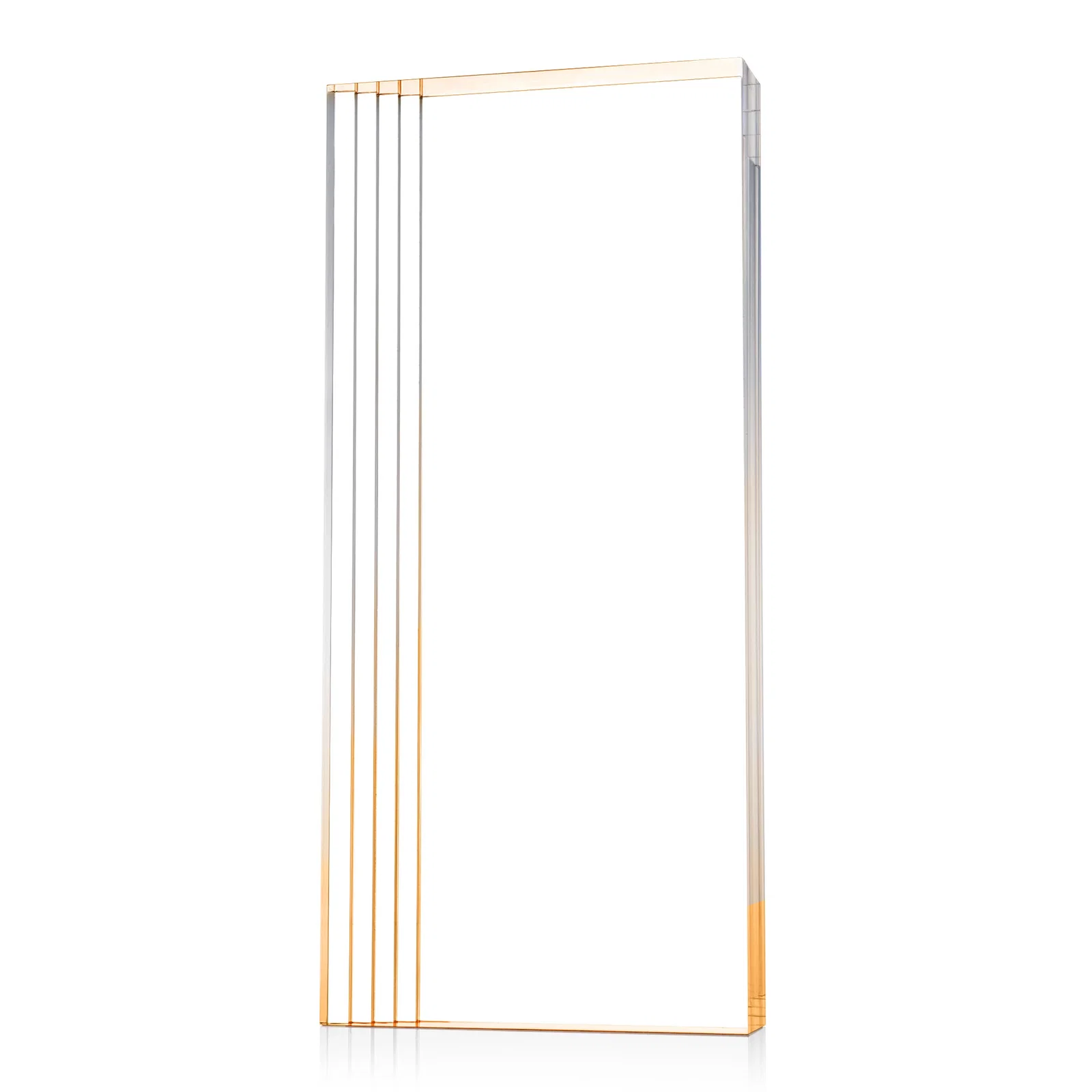 Promotional Tall Acrylic Rectangle Award With Stepped Edge on One Side for donor appreciation