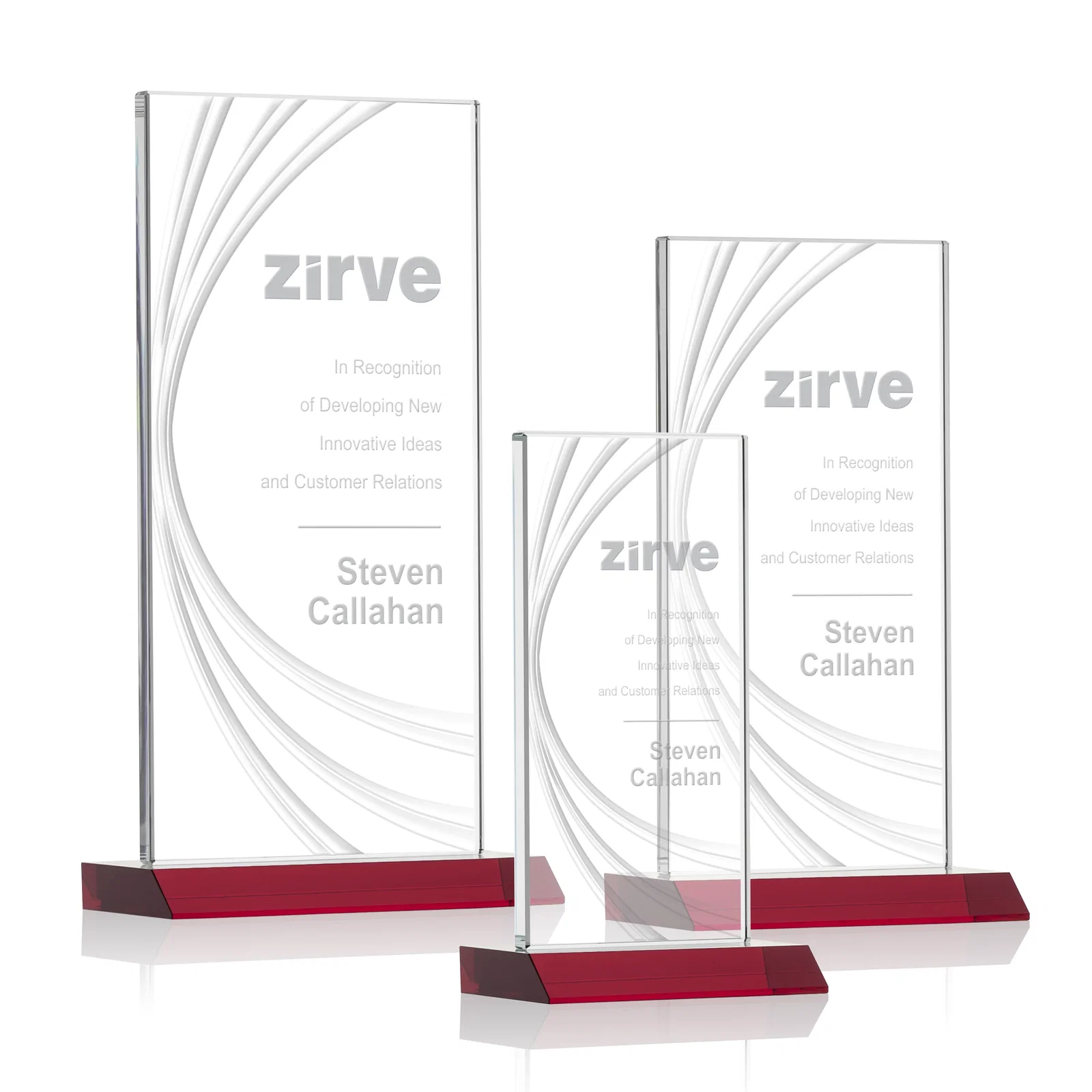 Personalized Starfire Crystal Panel Award With Liquid-Crystal Accent Lines, awards for retirement presentations