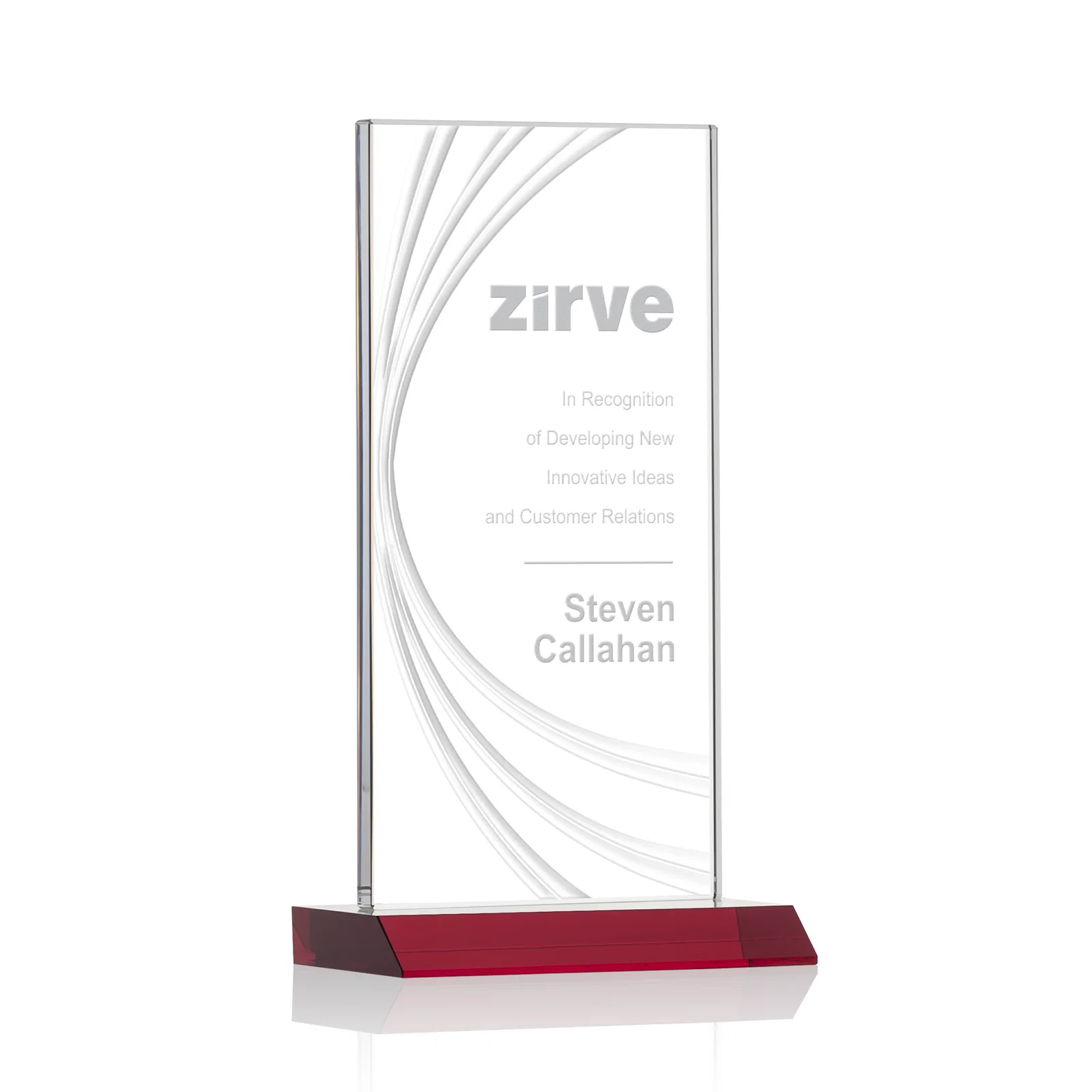 Personalized Starfire Crystal Panel Award With Liquid-Crystal Accent Lines, awards for donor appreciation