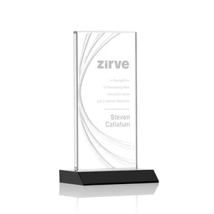 Starfire Crystal Panel Award With Liquid-Crystal Accent Lines