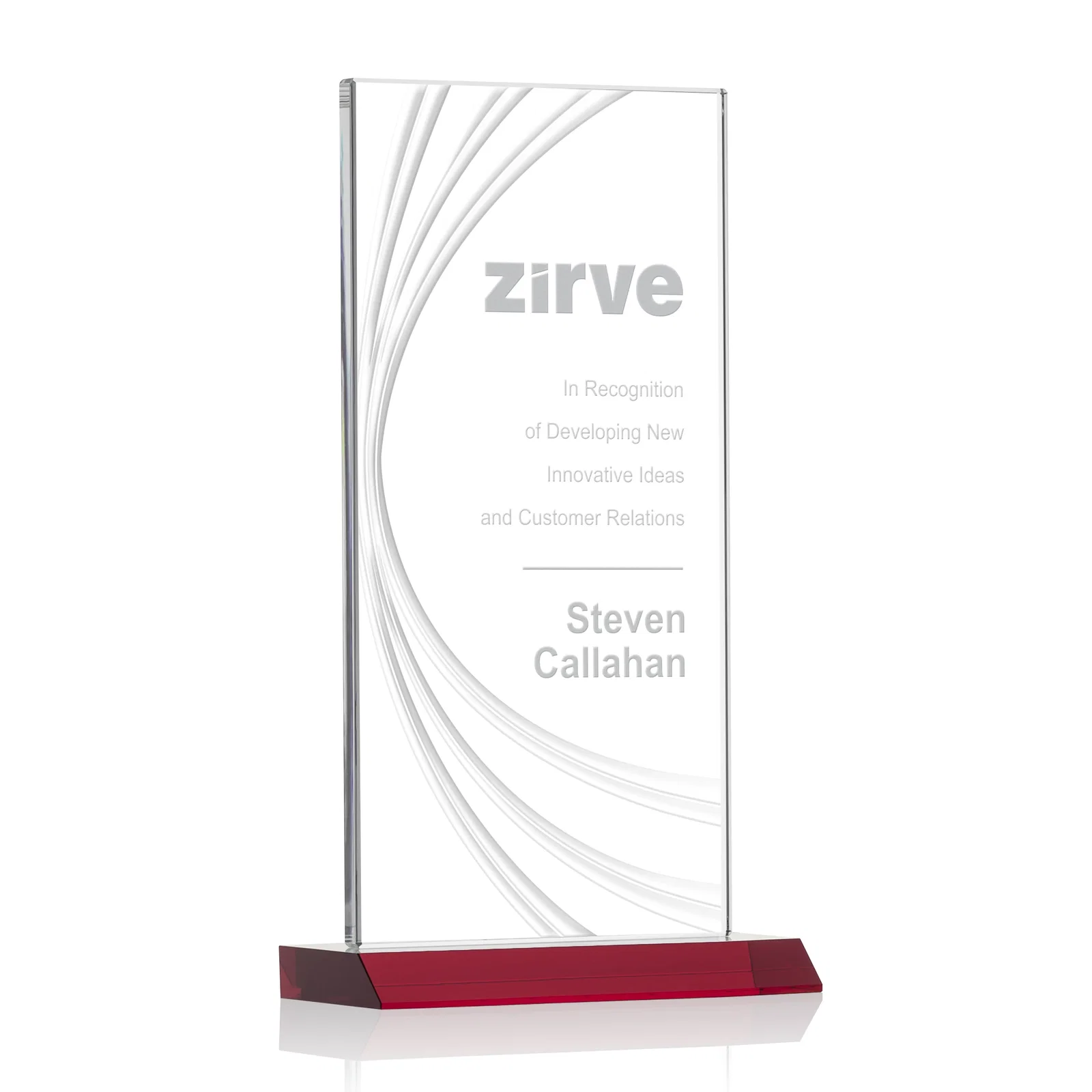 Personalized Starfire Crystal Panel Award With Liquid-Crystal Accent Lines, awards for graduation ceremonies