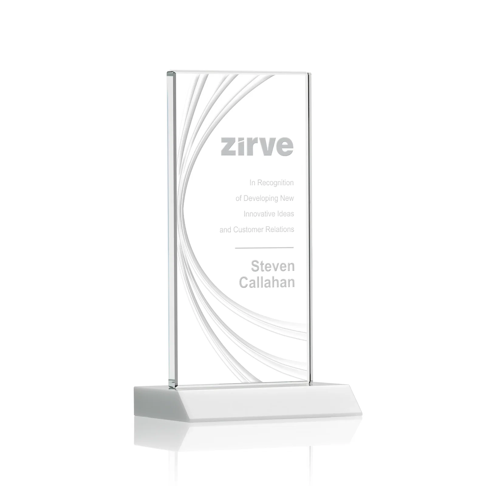 Promotional Starfire Crystal Panel Award With Liquid-Crystal Accent Lines, awards for corporate award ceremonies