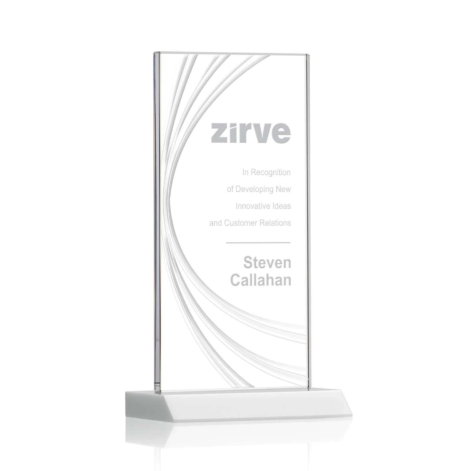 Promotional Starfire Crystal Panel Award With Liquid-Crystal Accent Lines, awards for service anniversary gifts