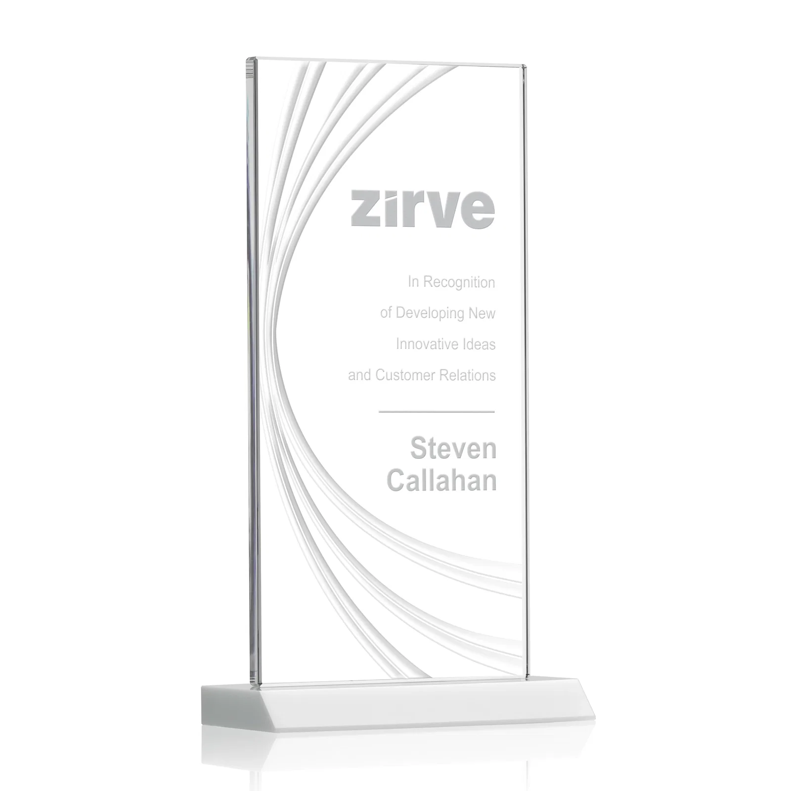 Promotional Starfire Crystal Panel Award With Liquid-Crystal Accent Lines, awards for sales achievement awards