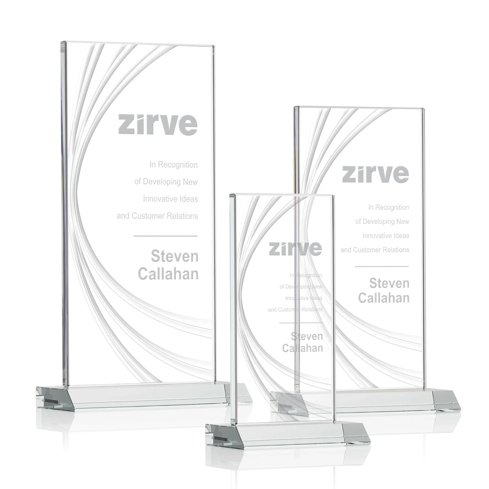 Promotional Starfire Crystal Panel Award With Liquid-Crystal Accent Lines, awards for retirement presentations