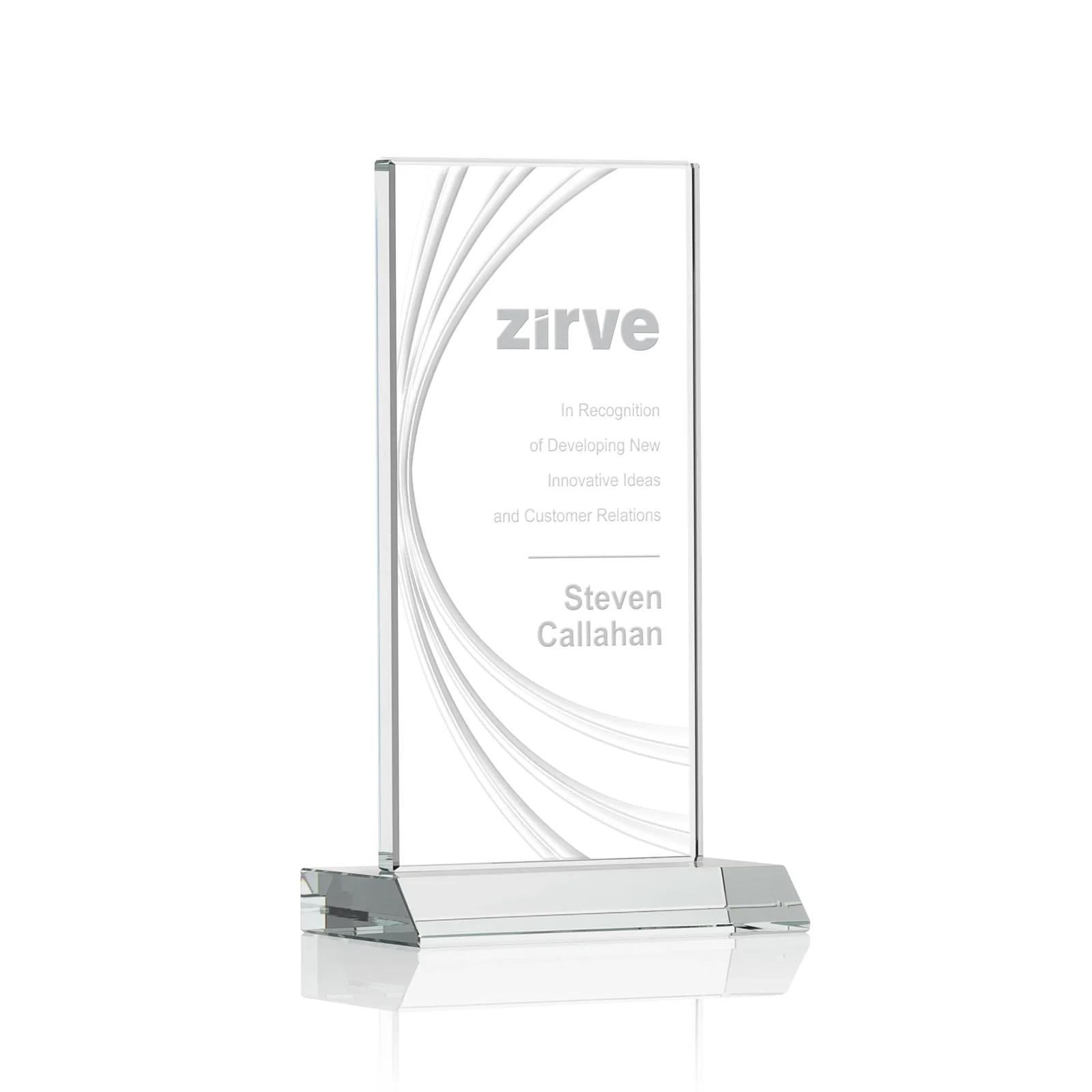 Promotional Starfire Crystal Panel Award With Liquid-Crystal Accent Lines, awards for team milestone celebrations