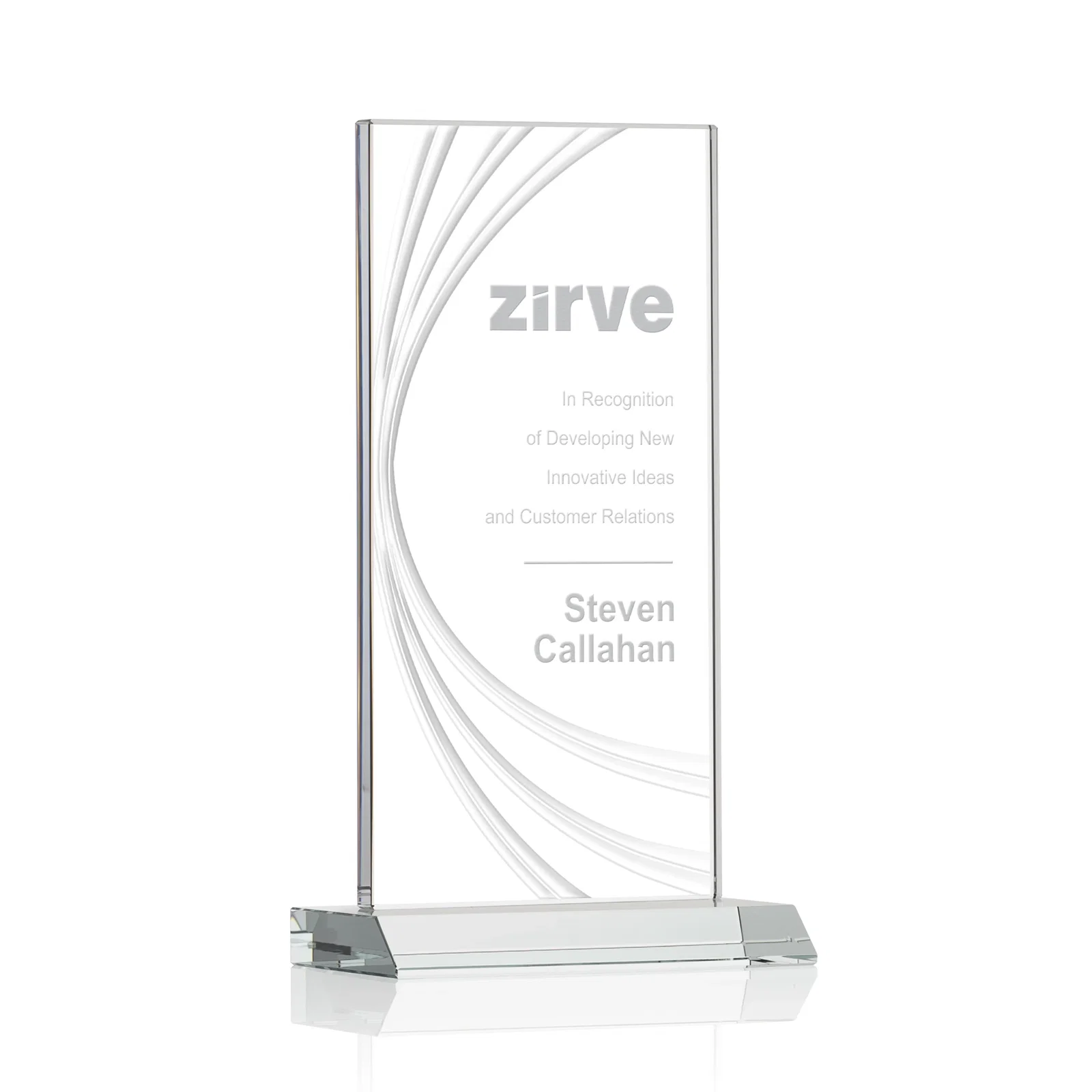 Promotional Starfire Crystal Panel Award With Liquid-Crystal Accent Lines, awards for donor appreciation