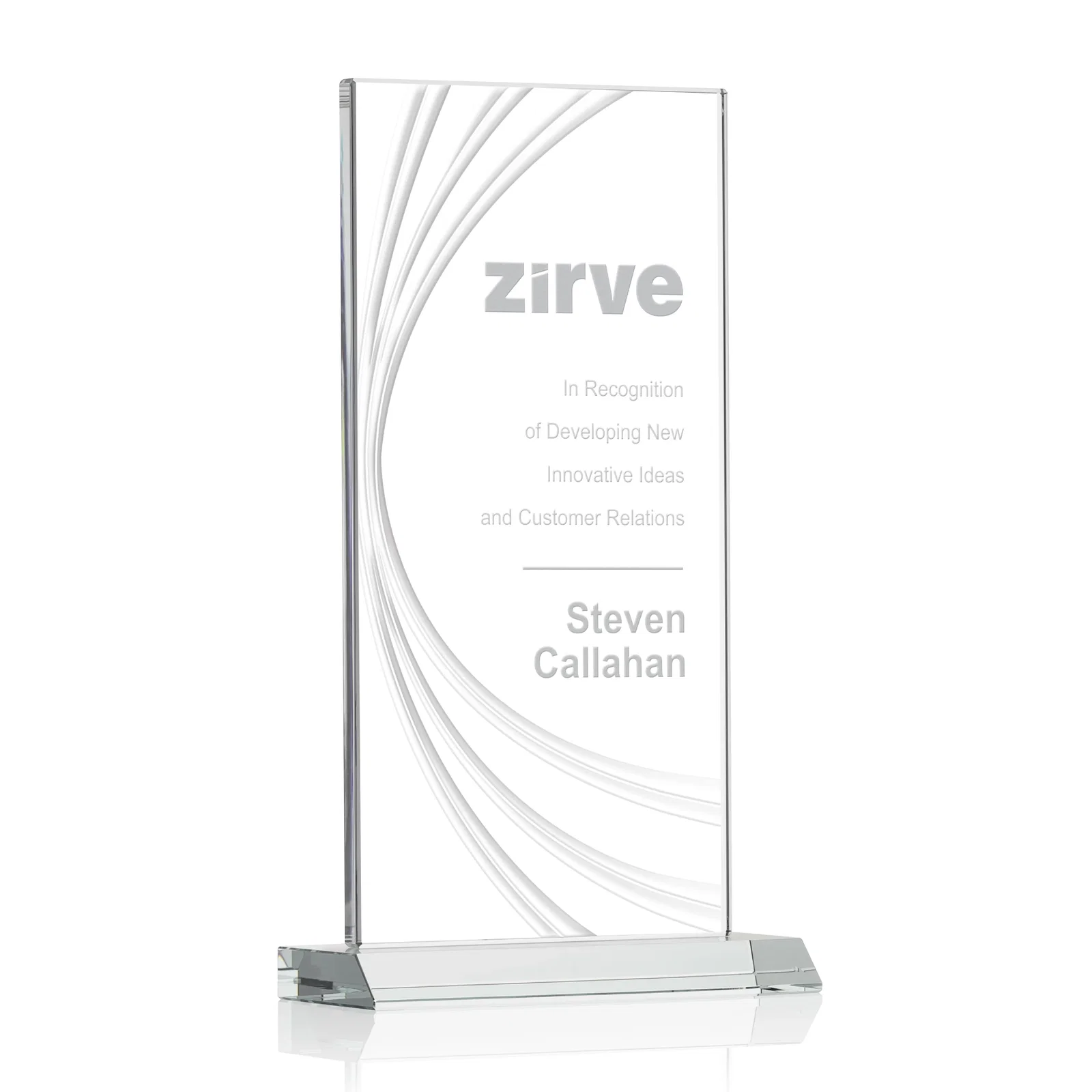 Promotional Starfire Crystal Panel Award With Liquid-Crystal Accent Lines, awards for graduation ceremonies