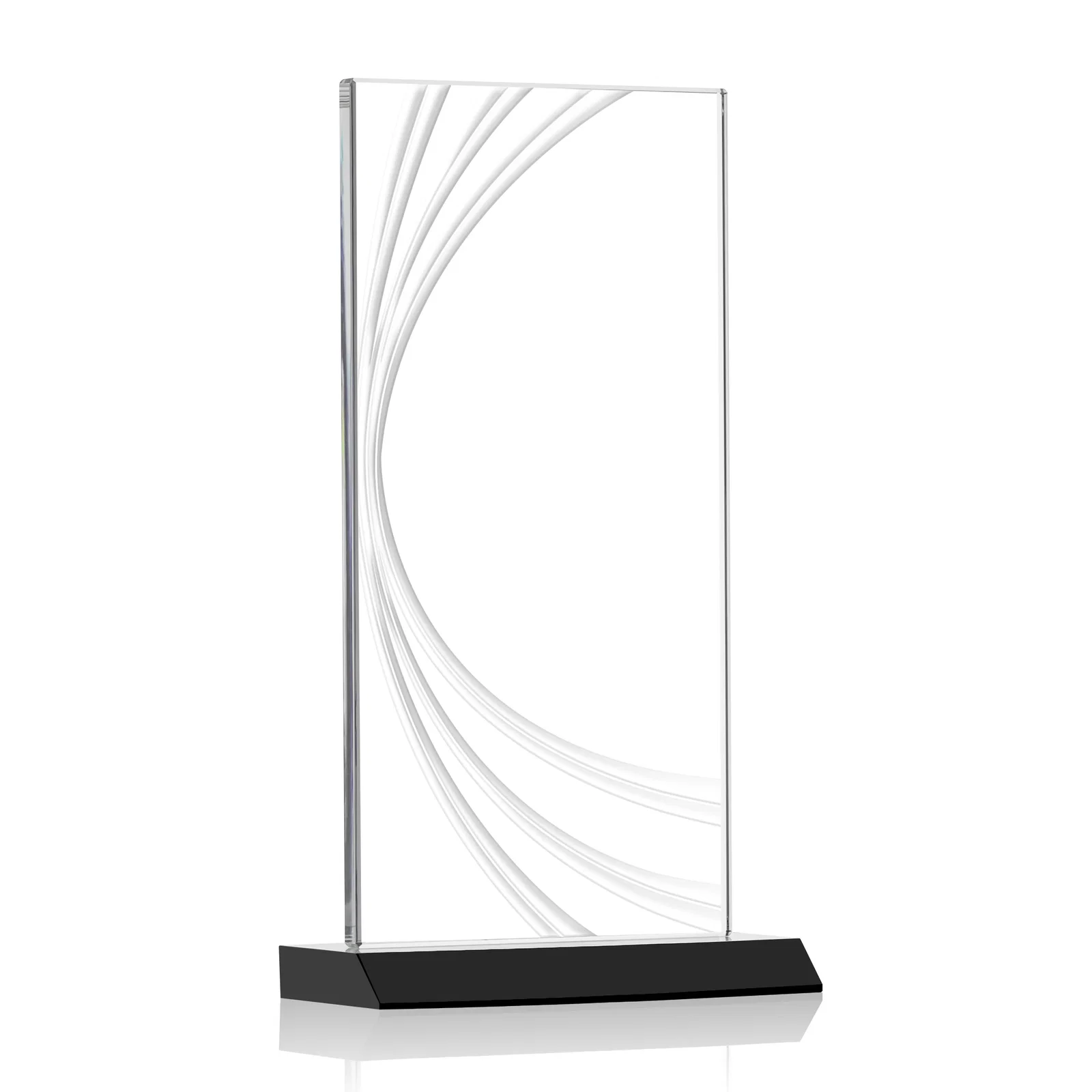 Promotional Starfire Crystal Panel Award With Liquid-Crystal Accent Lines, awards for dealer and partner awards