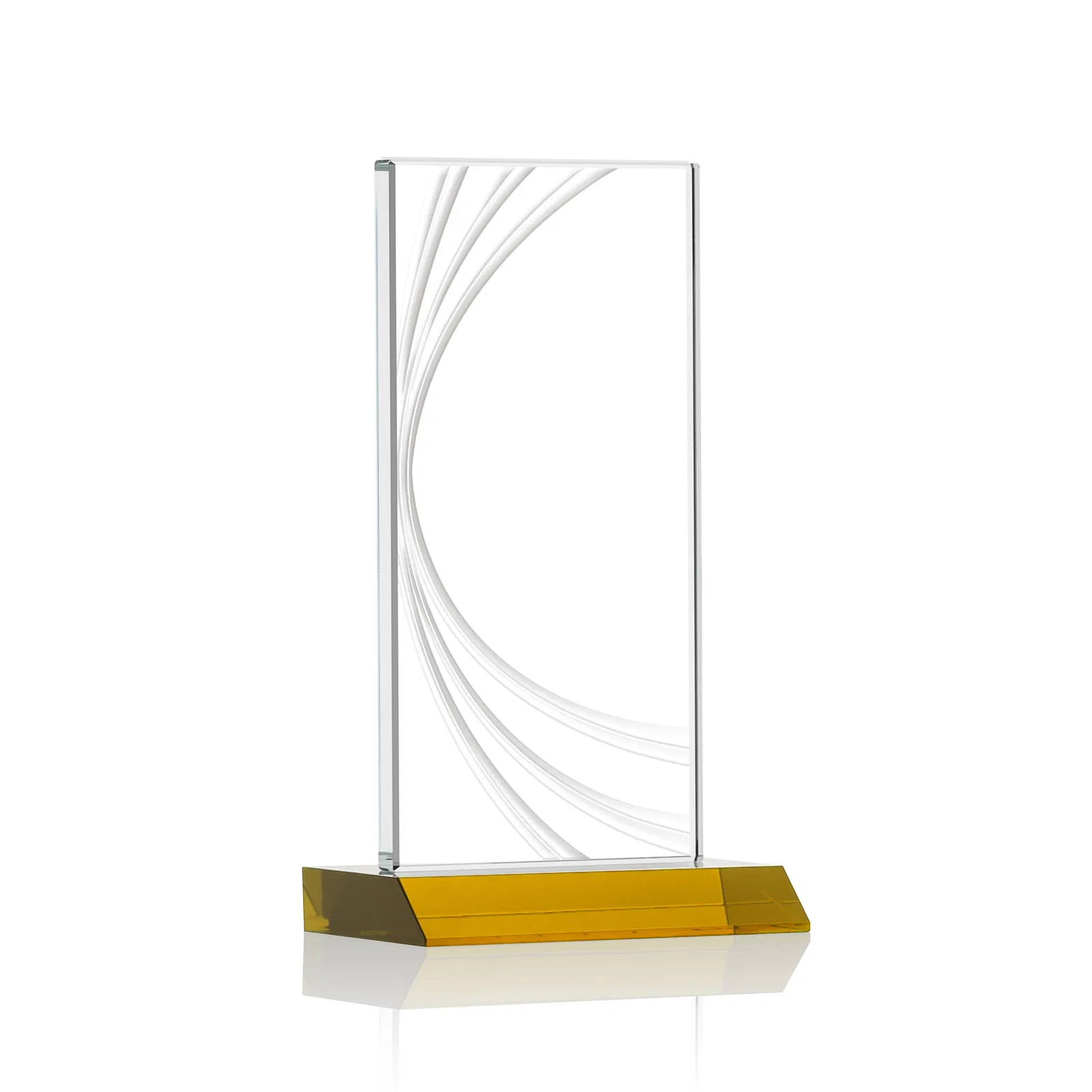Promotional Starfire Crystal Panel Award With Liquid-Crystal Accent Lines, awards for company anniversary events