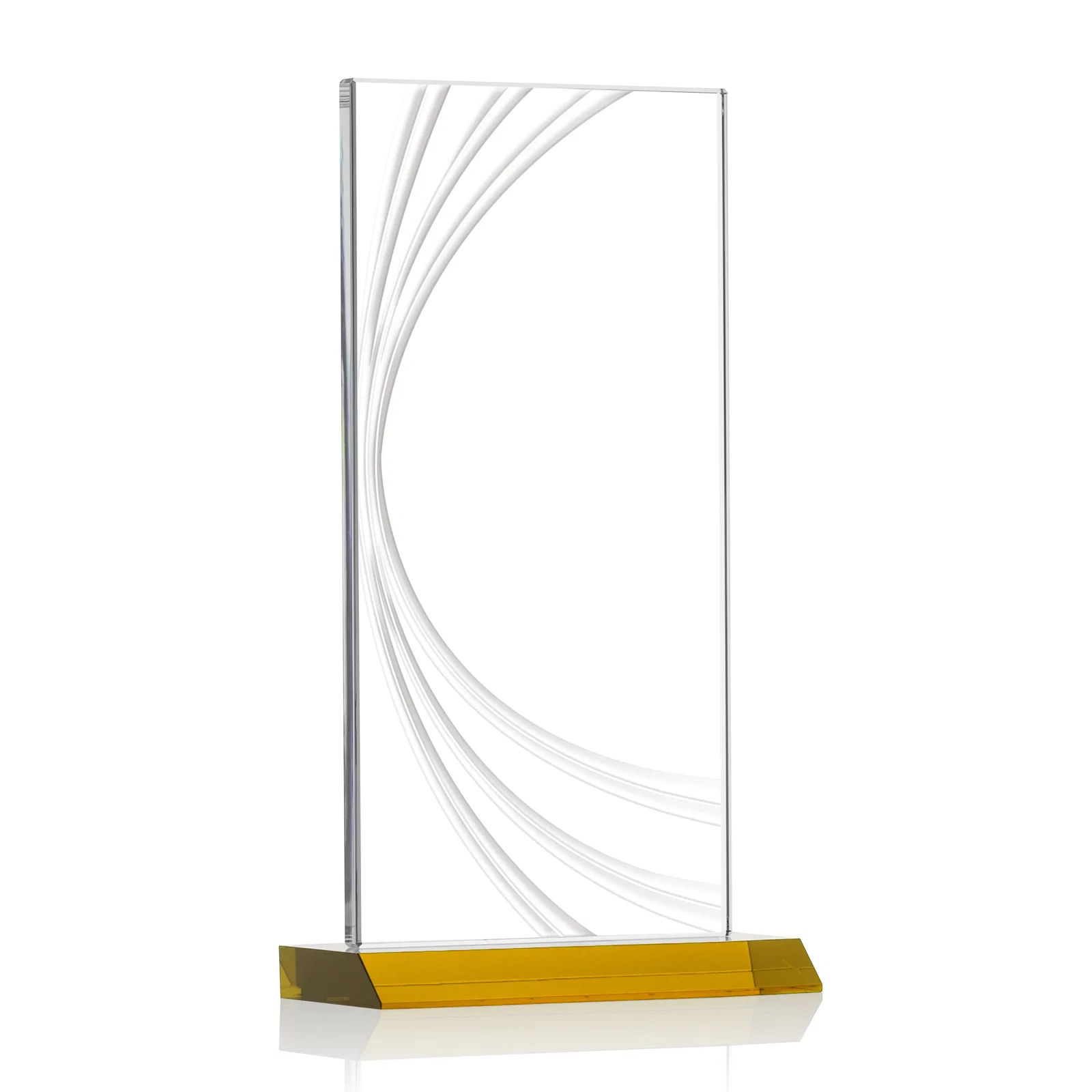 Branded Starfire Crystal Panel Award With Liquid-Crystal Accent Lines, awards for corporate award ceremonies