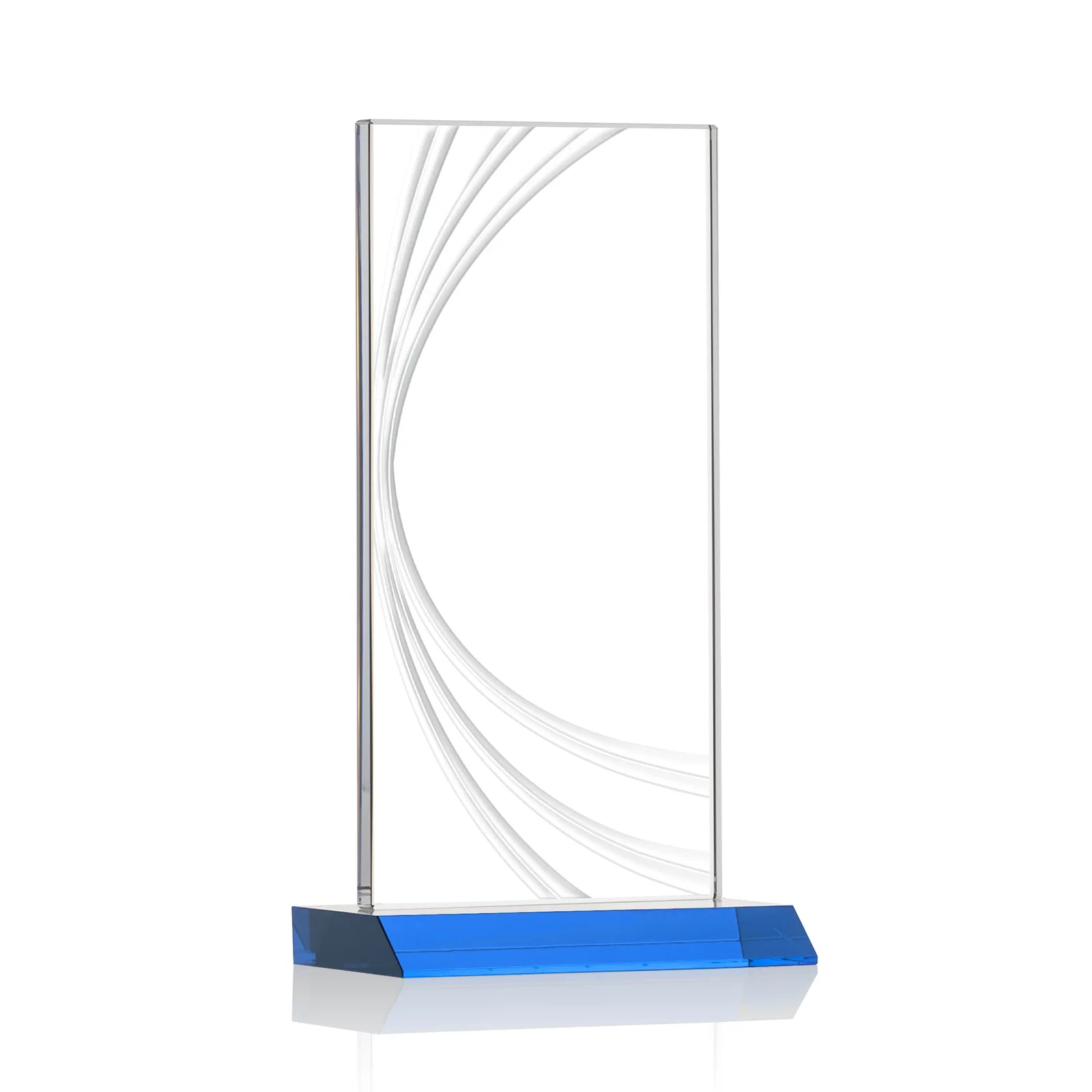 Custom printed Starfire Crystal Panel Award With Liquid-Crystal Accent Lines, awards for employee recognition