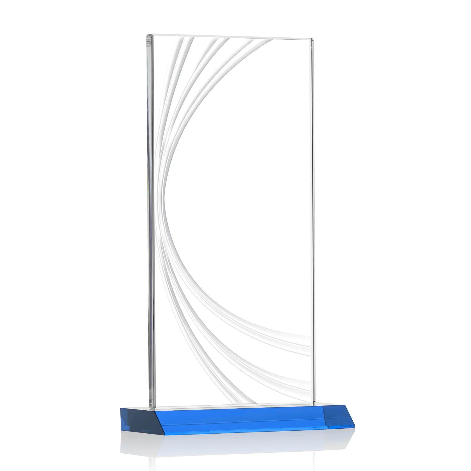 Custom printed Starfire Crystal Panel Award With Liquid-Crystal Accent Lines, awards for corporate award ceremonies