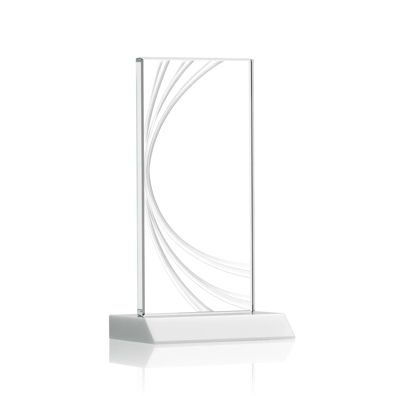Custom printed Starfire Crystal Panel Award With Liquid-Crystal Accent Lines, awards for service anniversary gifts