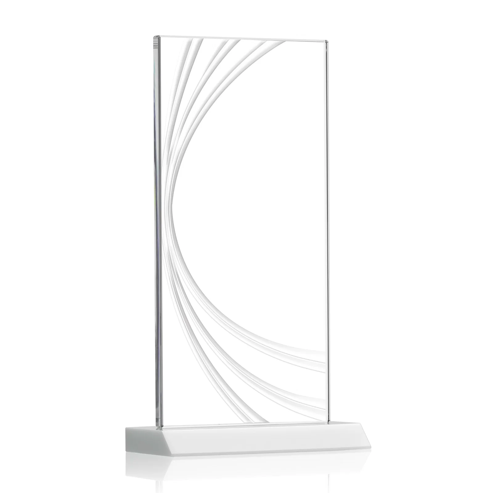 Custom printed Starfire Crystal Panel Award With Liquid-Crystal Accent Lines, awards for retirement presentations