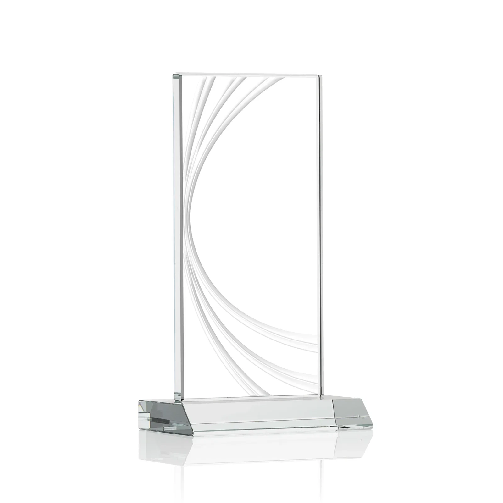 Custom printed Starfire Crystal Panel Award With Liquid-Crystal Accent Lines, awards for team milestone celebrations