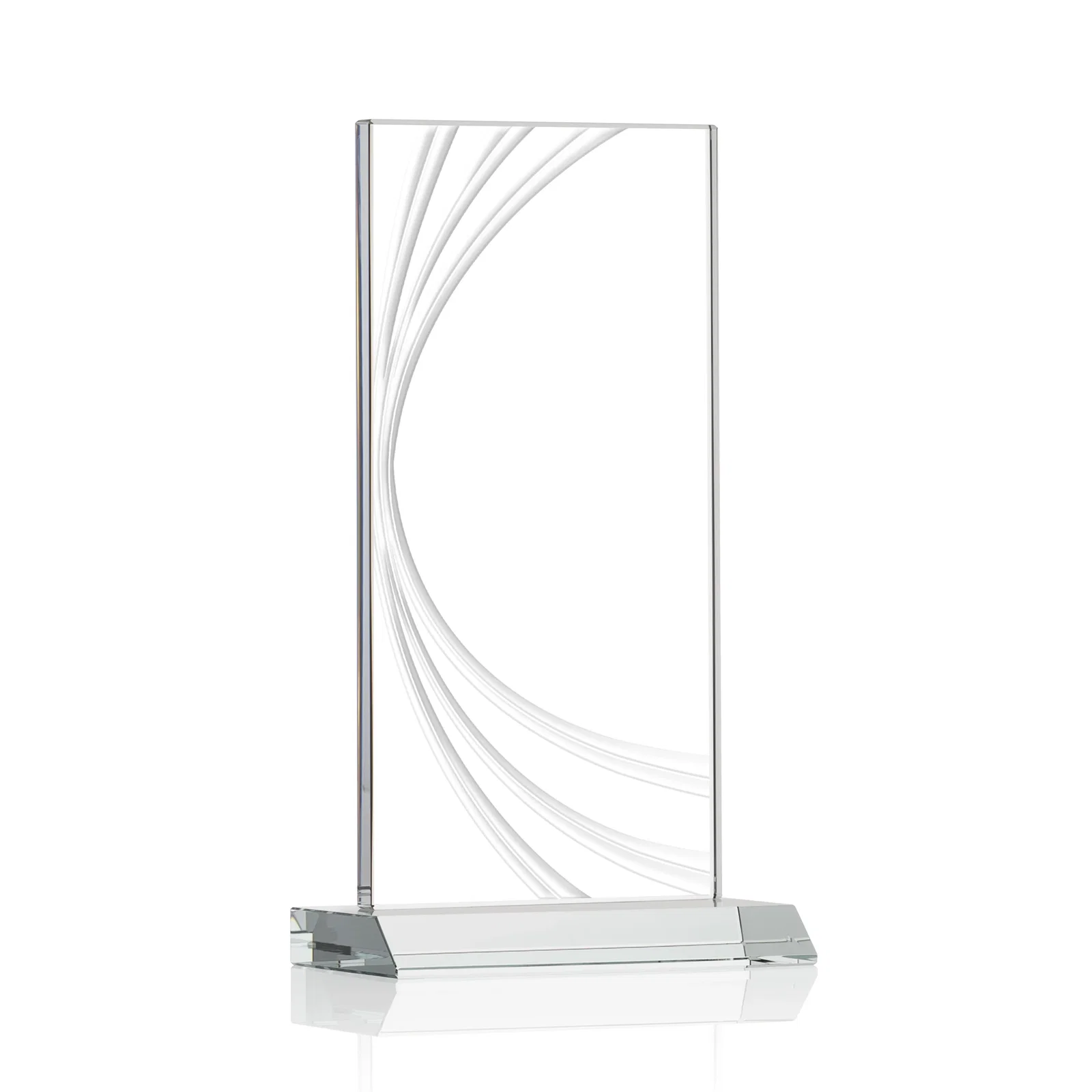 Custom printed Starfire Crystal Panel Award With Liquid-Crystal Accent Lines, awards for donor appreciation