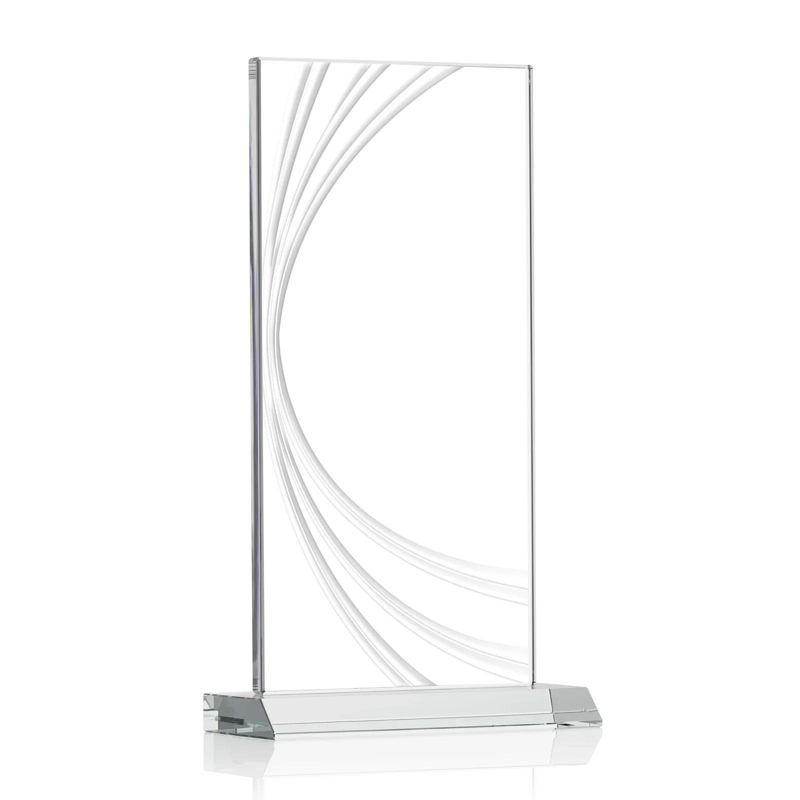 Custom printed Starfire Crystal Panel Award With Liquid-Crystal Accent Lines, awards for graduation ceremonies
