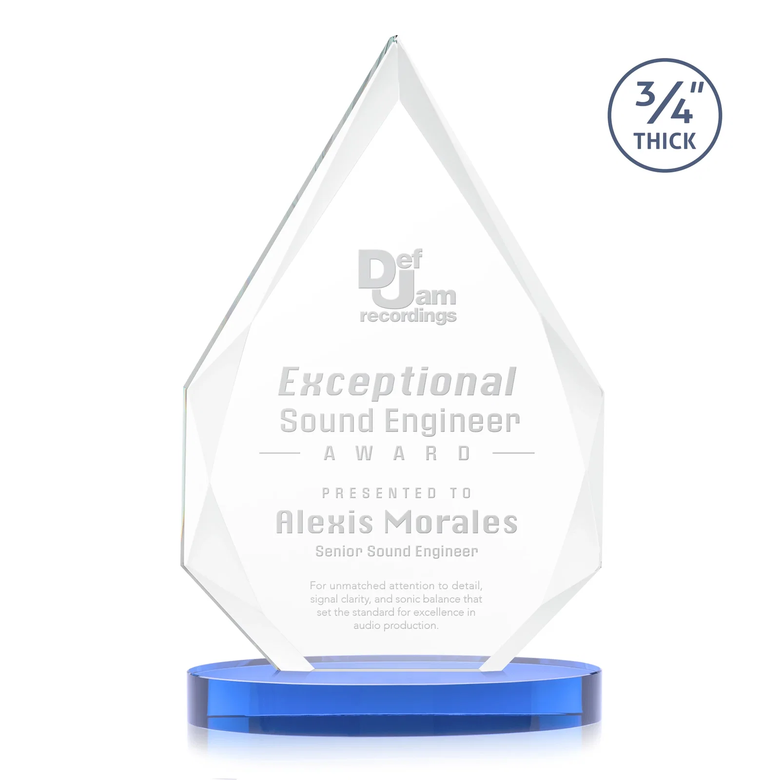 Promotional Starfire Crystal Award Tapering to a Faceted Peak, awards for graduation ceremonies