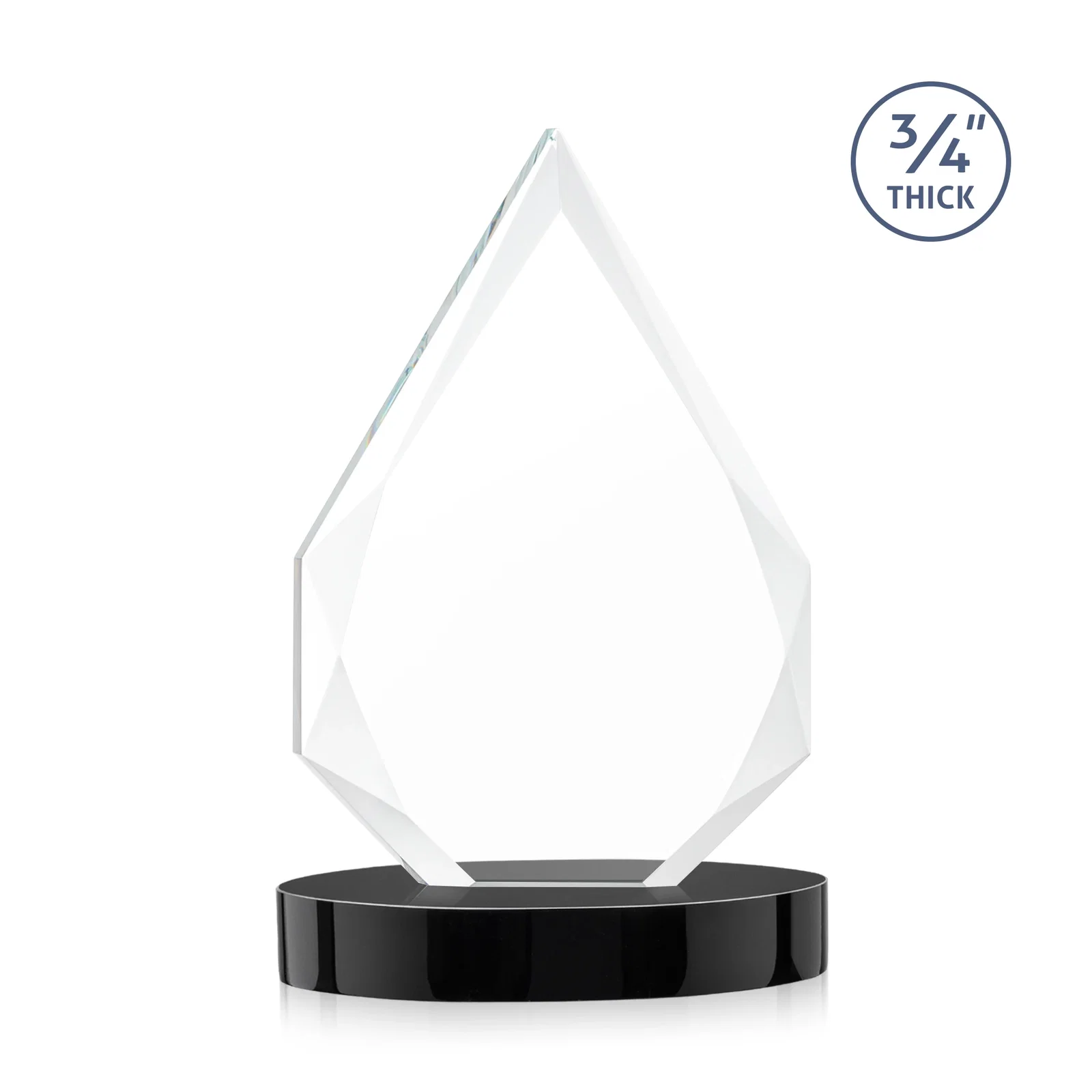 Custom Starfire Crystal Award Tapering to a Faceted Peak, awards, with your logo for employee recognition
