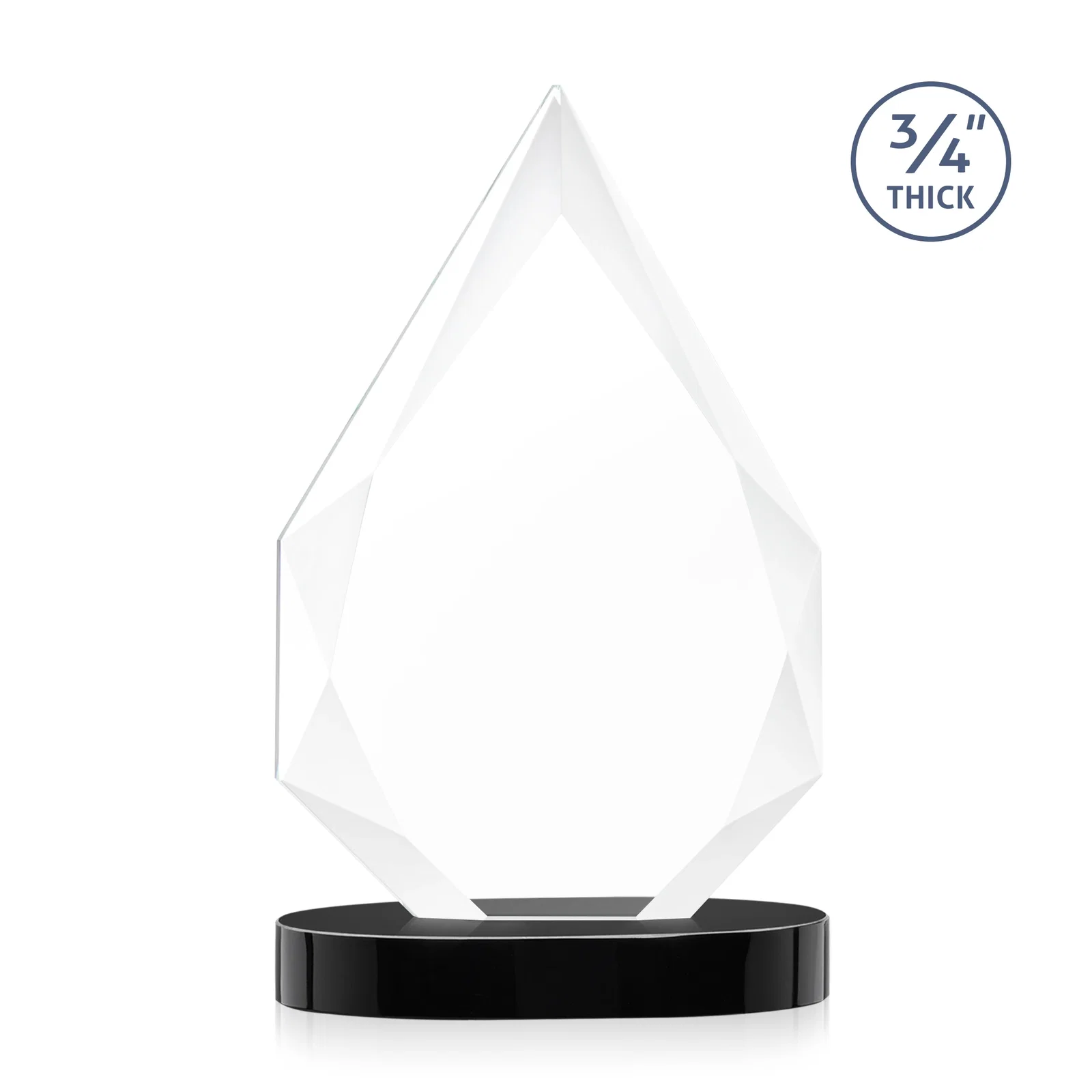 Custom Starfire Crystal Award Tapering to a Faceted Peak, awards, with your logo for corporate award ceremonies