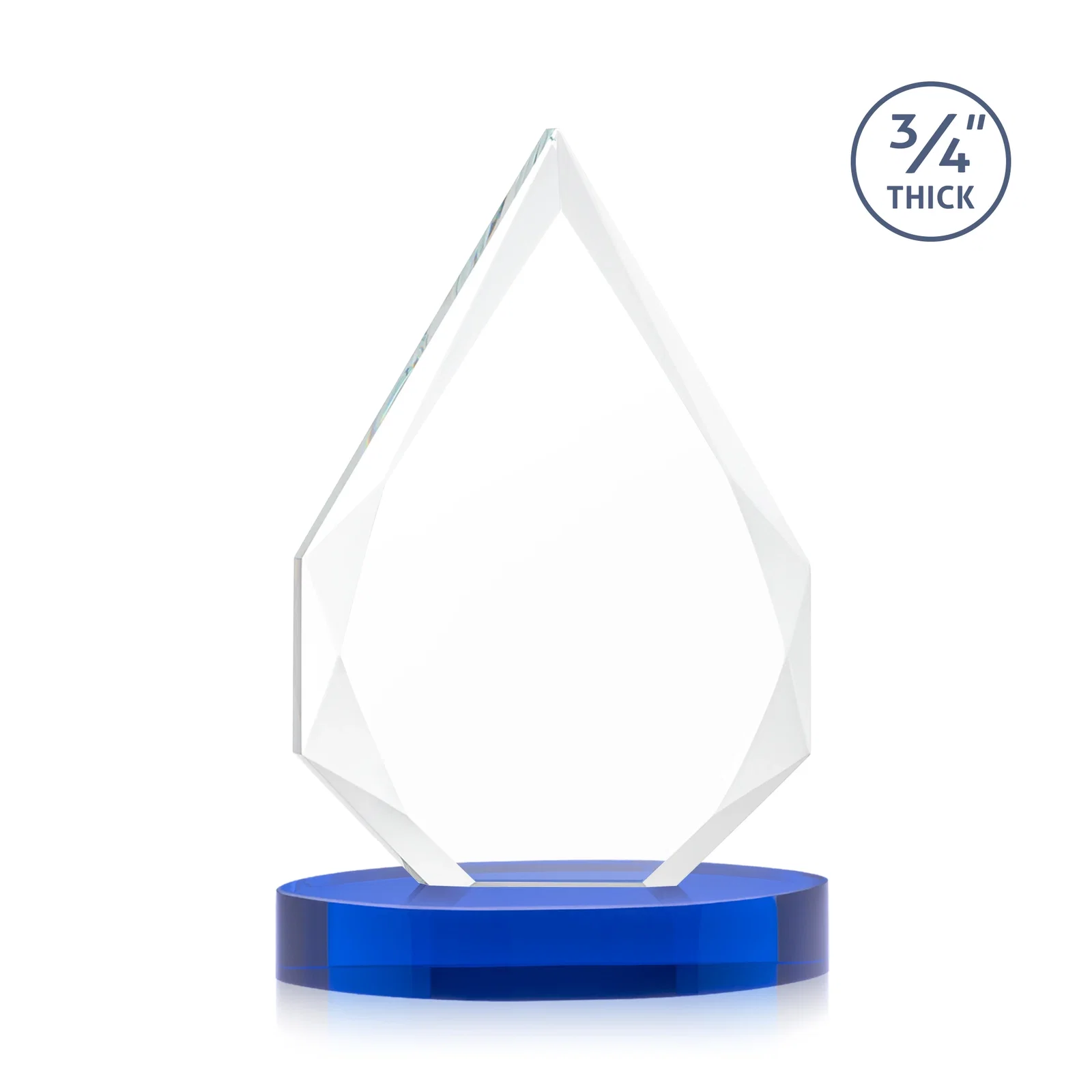 Custom Starfire Crystal Award Tapering to a Faceted Peak, awards, with your logo for sales achievement awards