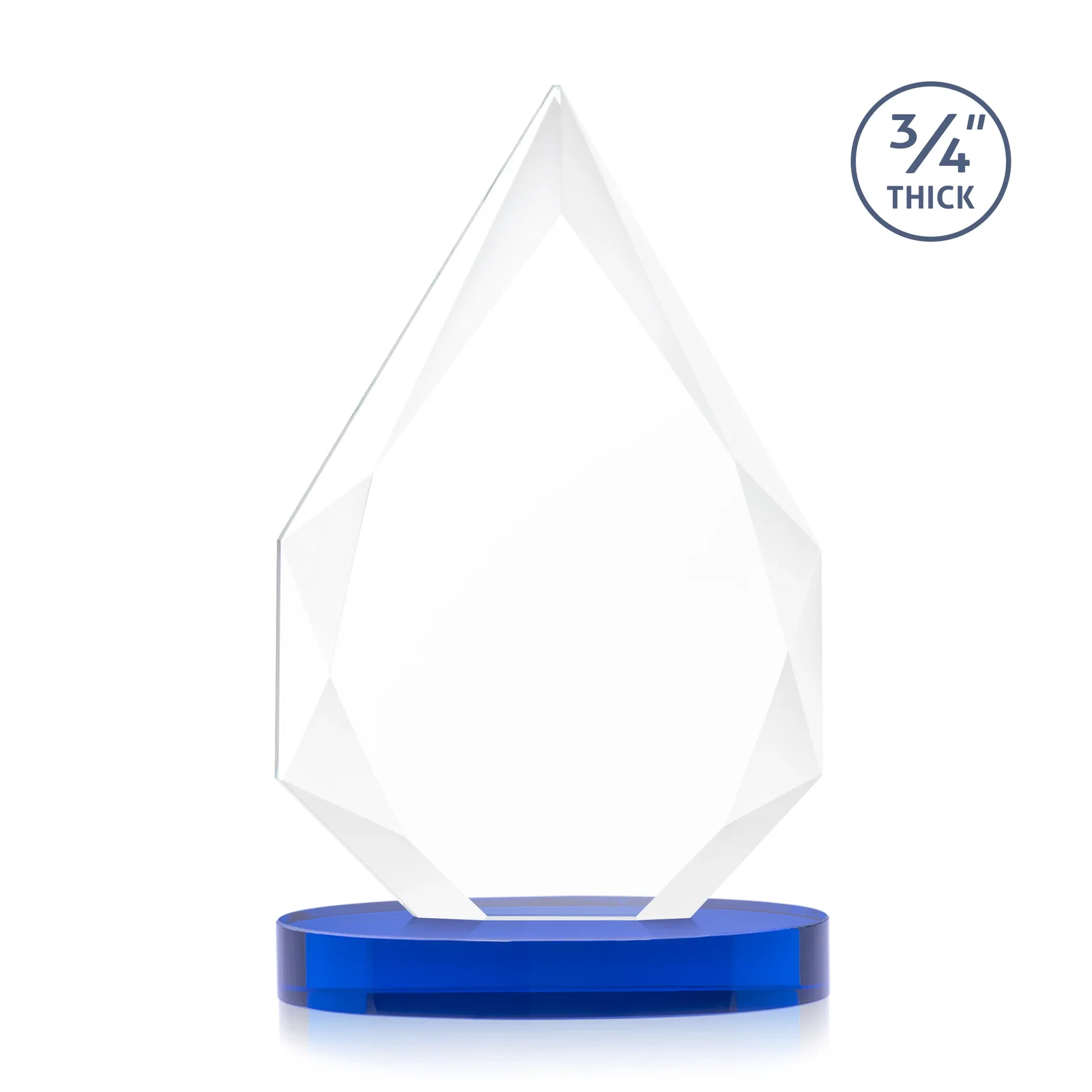 Custom Starfire Crystal Award Tapering to a Faceted Peak, awards, with your logo for retirement presentations
