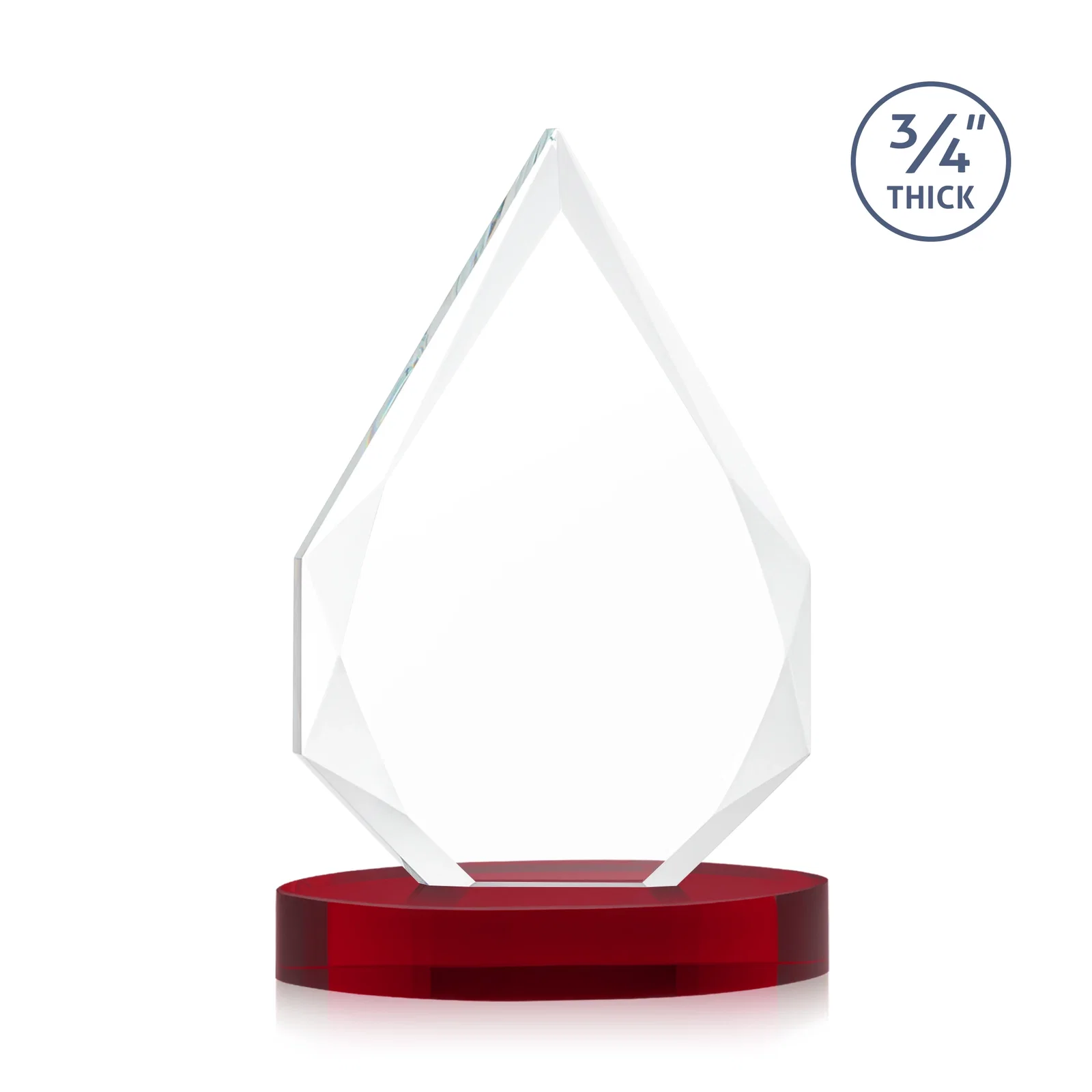 Custom Starfire Crystal Award Tapering to a Faceted Peak, awards, with your logo for donor appreciation