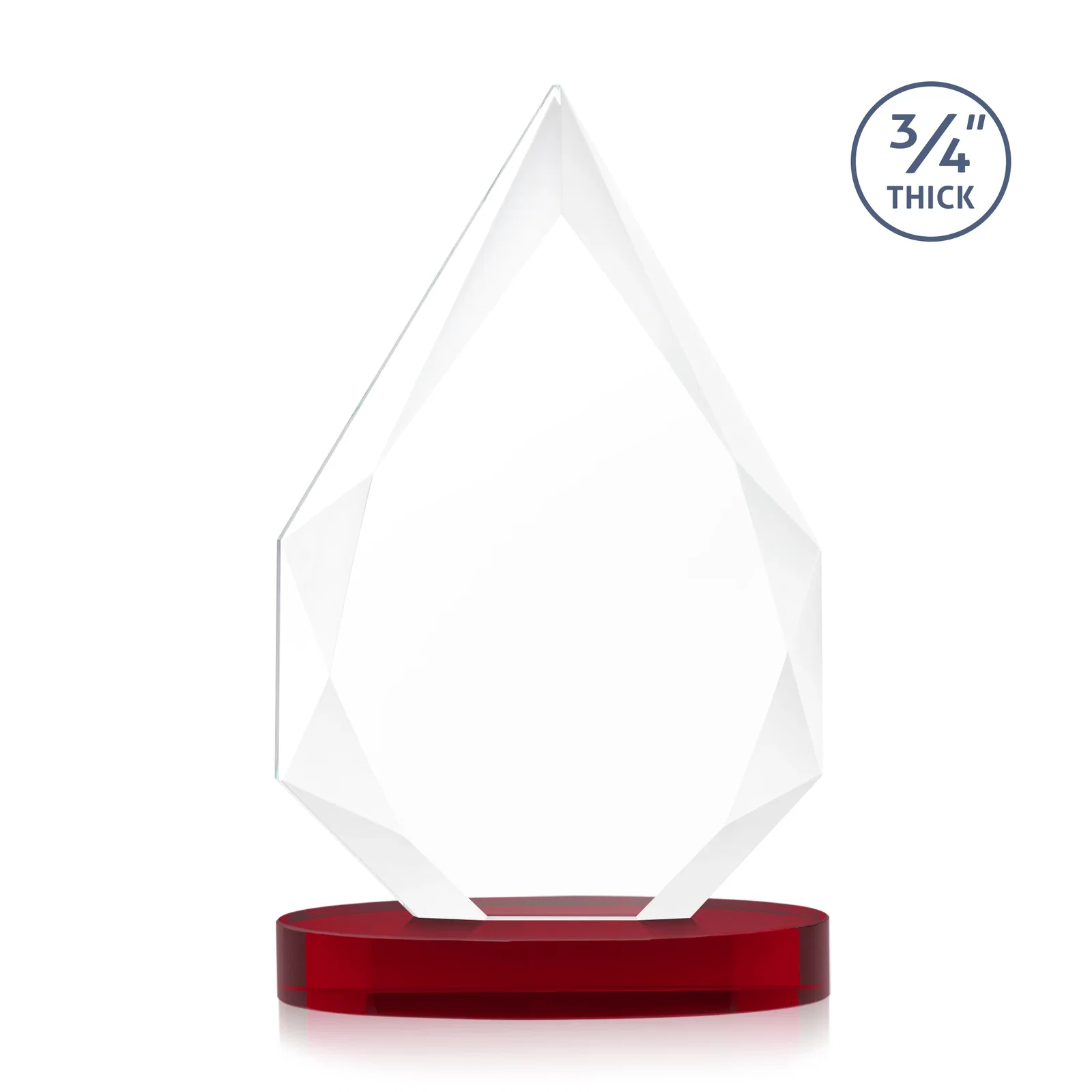 Custom Starfire Crystal Award Tapering to a Faceted Peak, awards, with your logo for graduation ceremonies